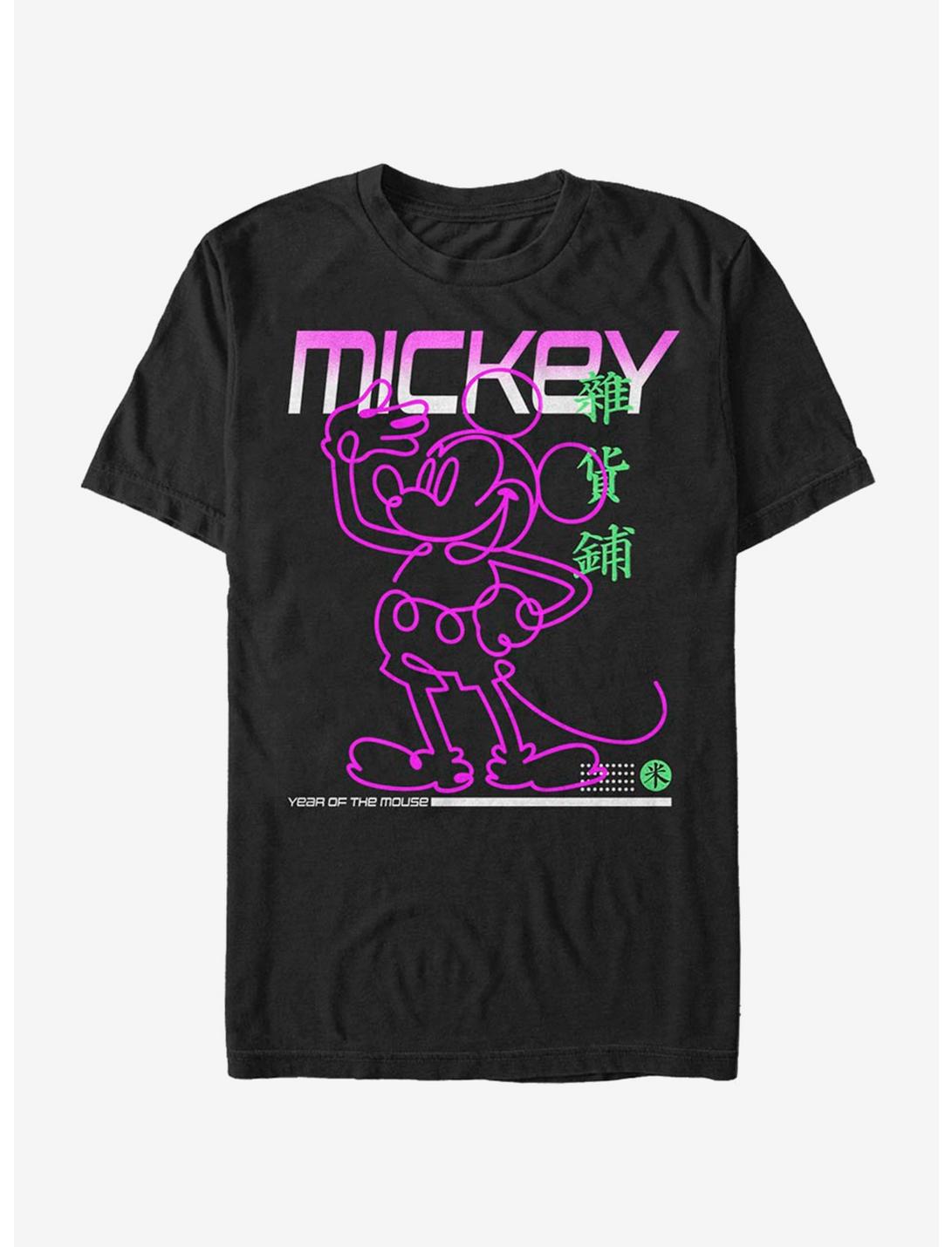 Disney Mickey Mouse Street Glow T-Shirt, BLACK, hi-res