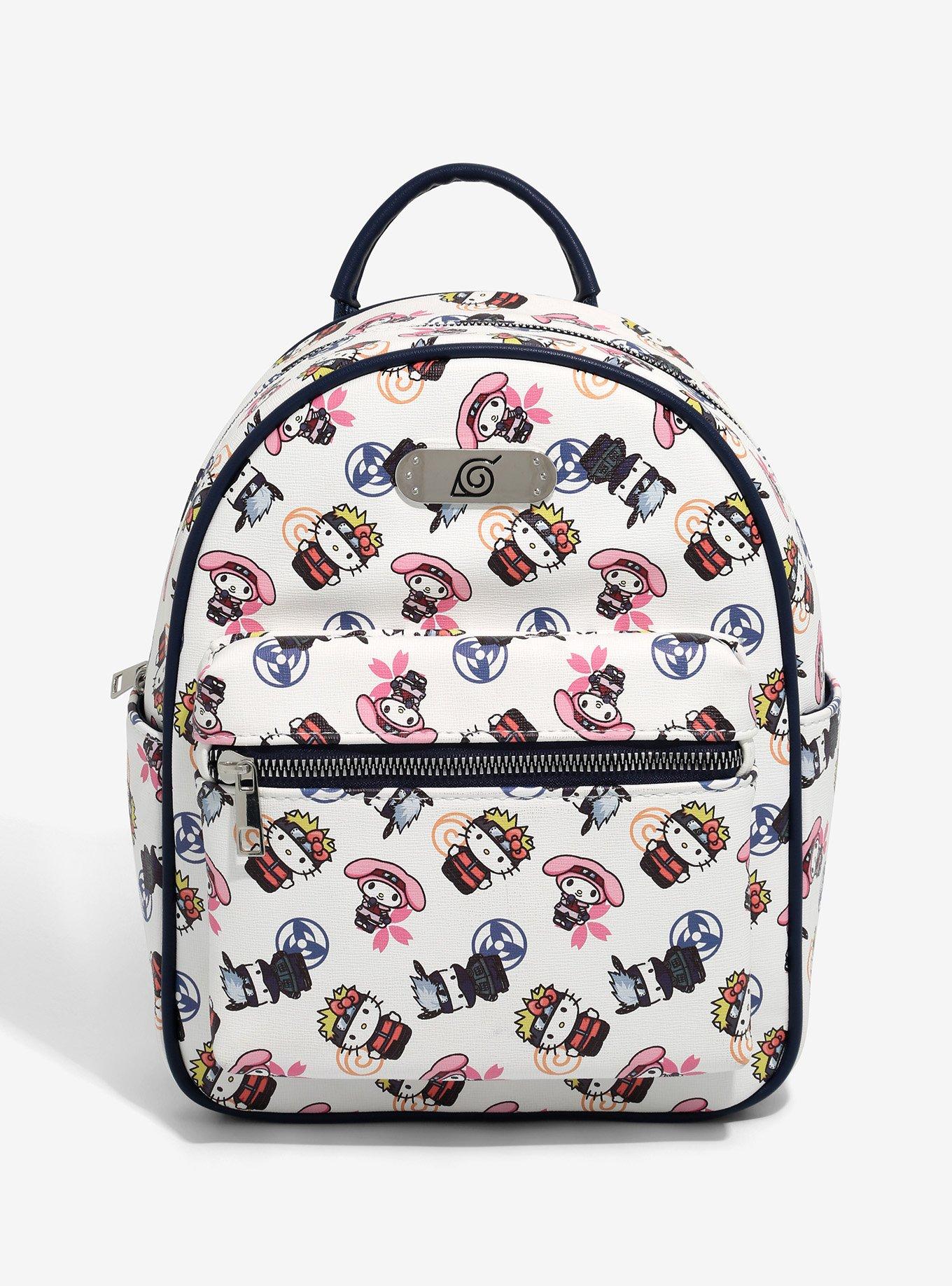 Naruto Shippuden x Sanrio Hello Kitty Women's Graphic Mini Backpack, Pink