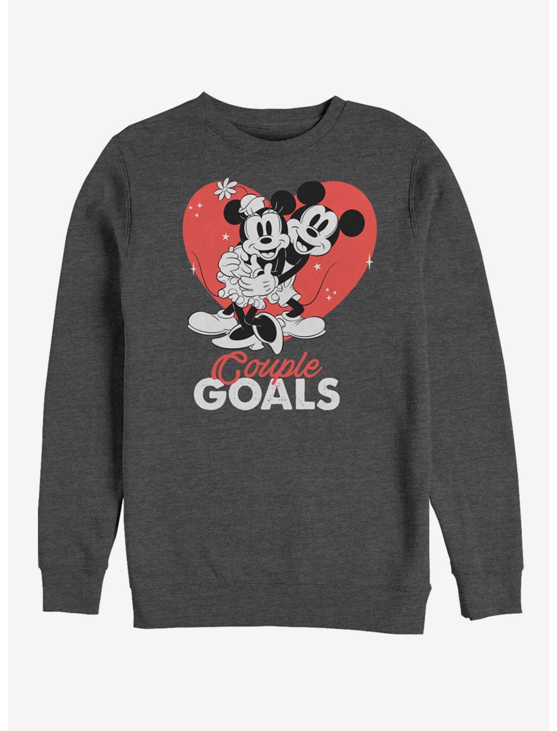 Disney Mickey Mouse & Minnie Mouse Couple Goals Sweatshirt, CHAR HTR, hi-res