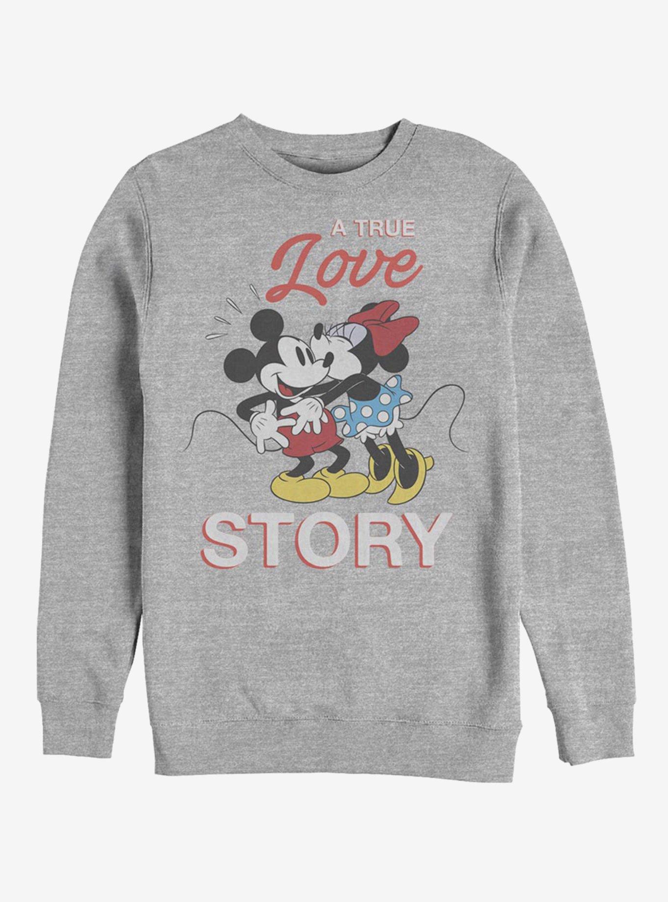 Disney Mickey Mouse & Minnie Mouse True Love Story Sweatshirt, ATH HTR, hi-res