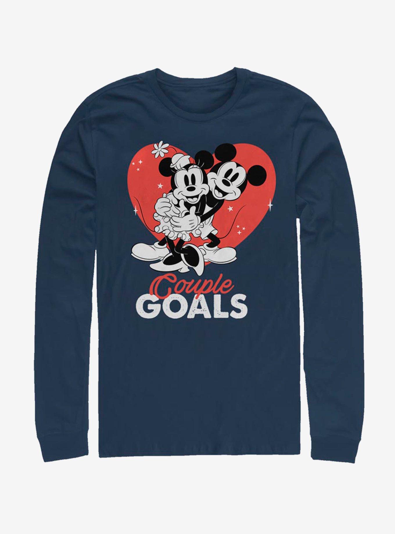 Disney Mickey Mouse & Minnie Mouse Couple Goals Long-Sleeve T-Shirt, NAVY, hi-res