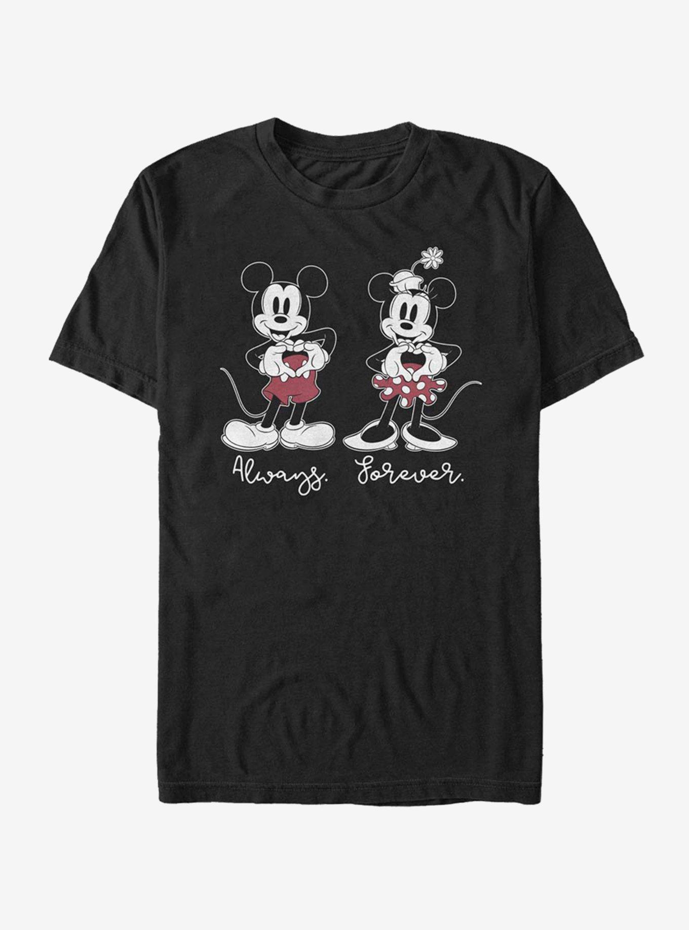 Disney Mickey Mouse & Minnie Mouse Always Forever T-Shirt, BLACK, hi-res