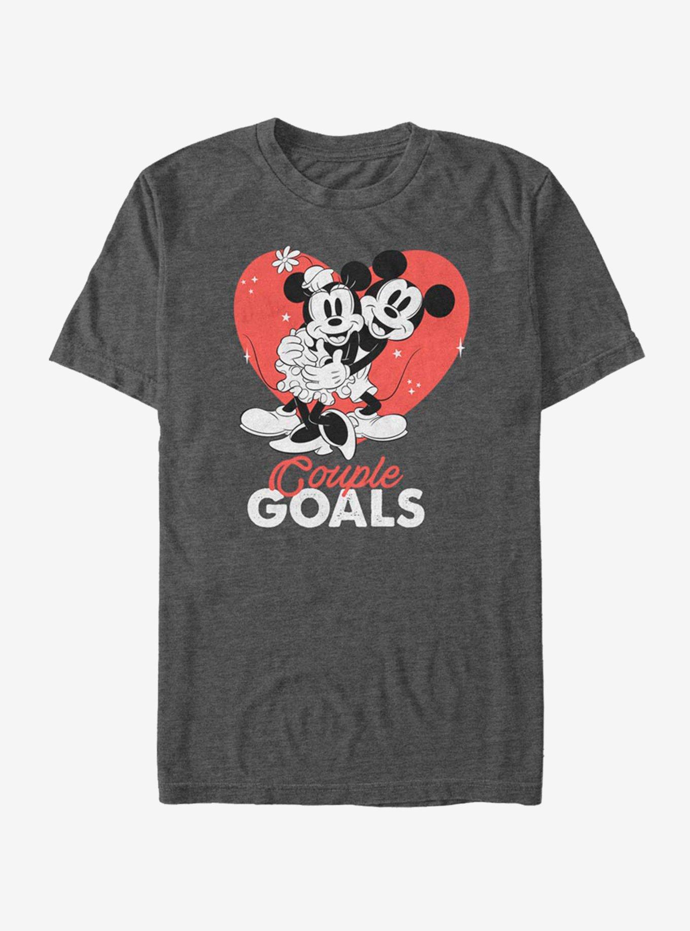 Disney Mickey Mouse & Minnie Mouse Couple Goals T-Shirt - GREY