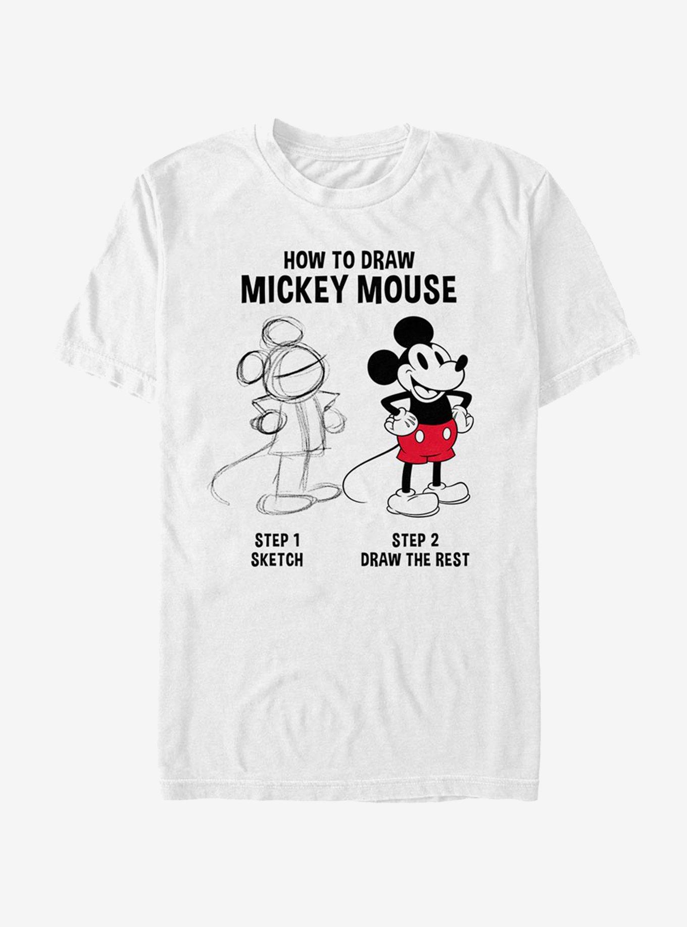 Disney Mickey Mouse Mickey Drawing T-Shirt, WHITE, hi-res