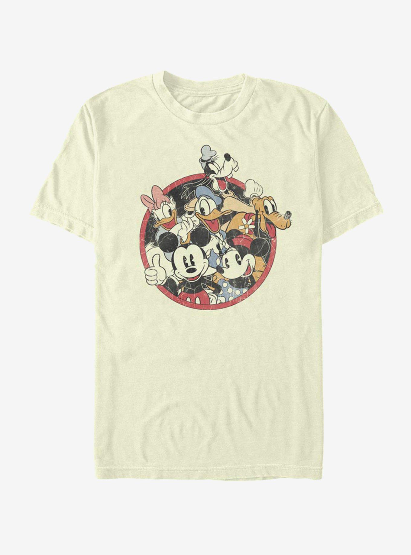 Disney Mickey Mouse Retro Group T-Shirt, NATURAL, hi-res