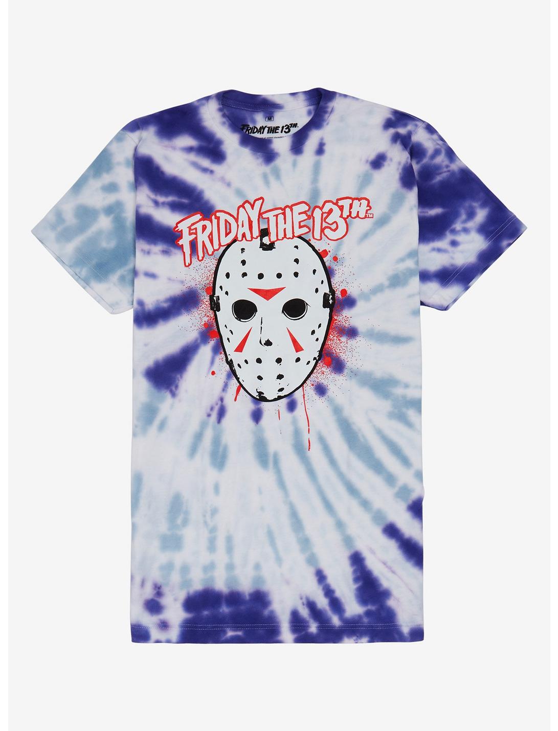 Friday The 13th Mask Swirl Tie-Dye Boyfriend Fit Girls T-Shirt, MULTI, hi-res
