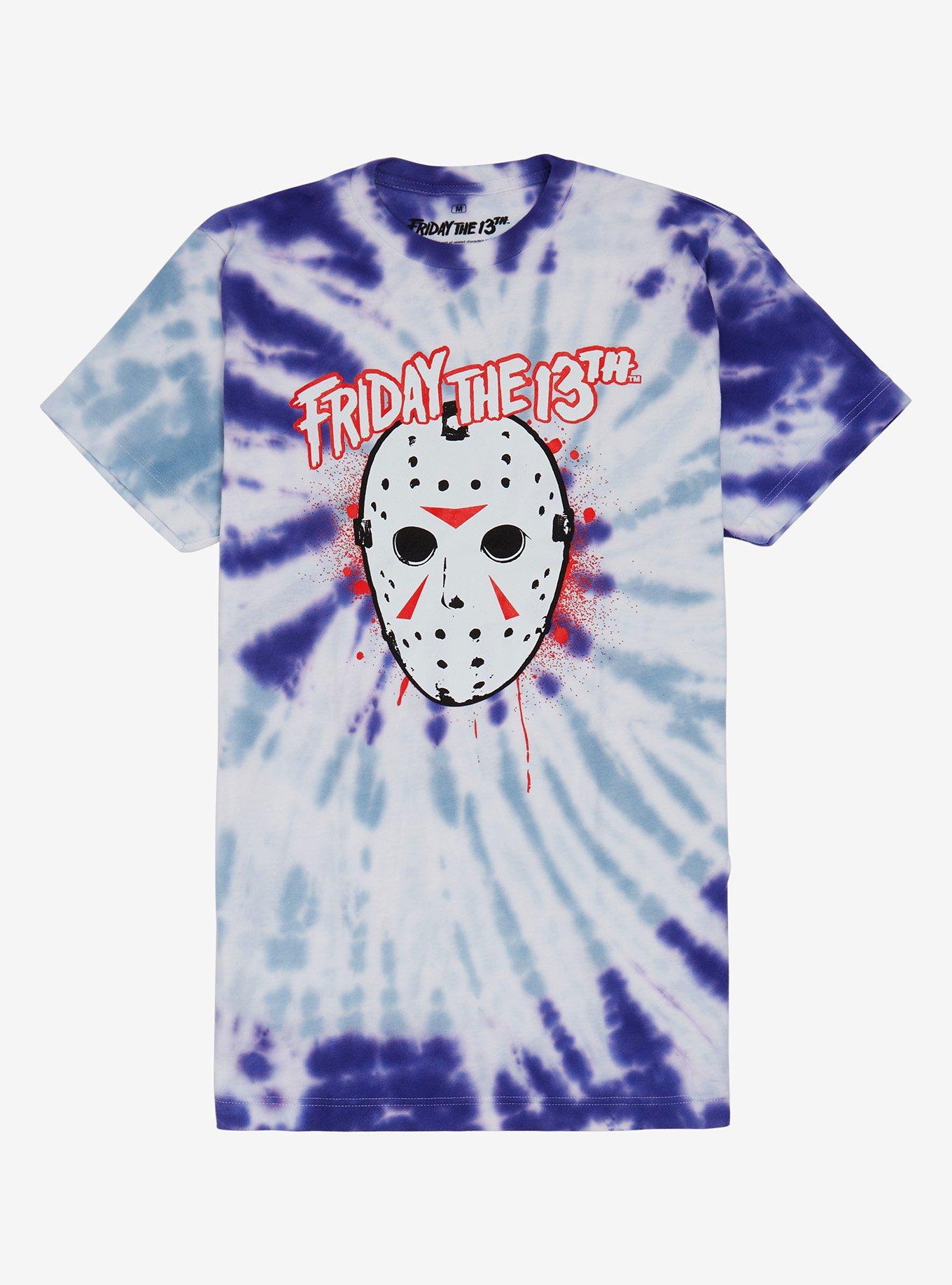 Friday The 13th Mask Swirl Tie-Dye Boyfriend Fit Girls T-Shirt, MULTI, hi-res