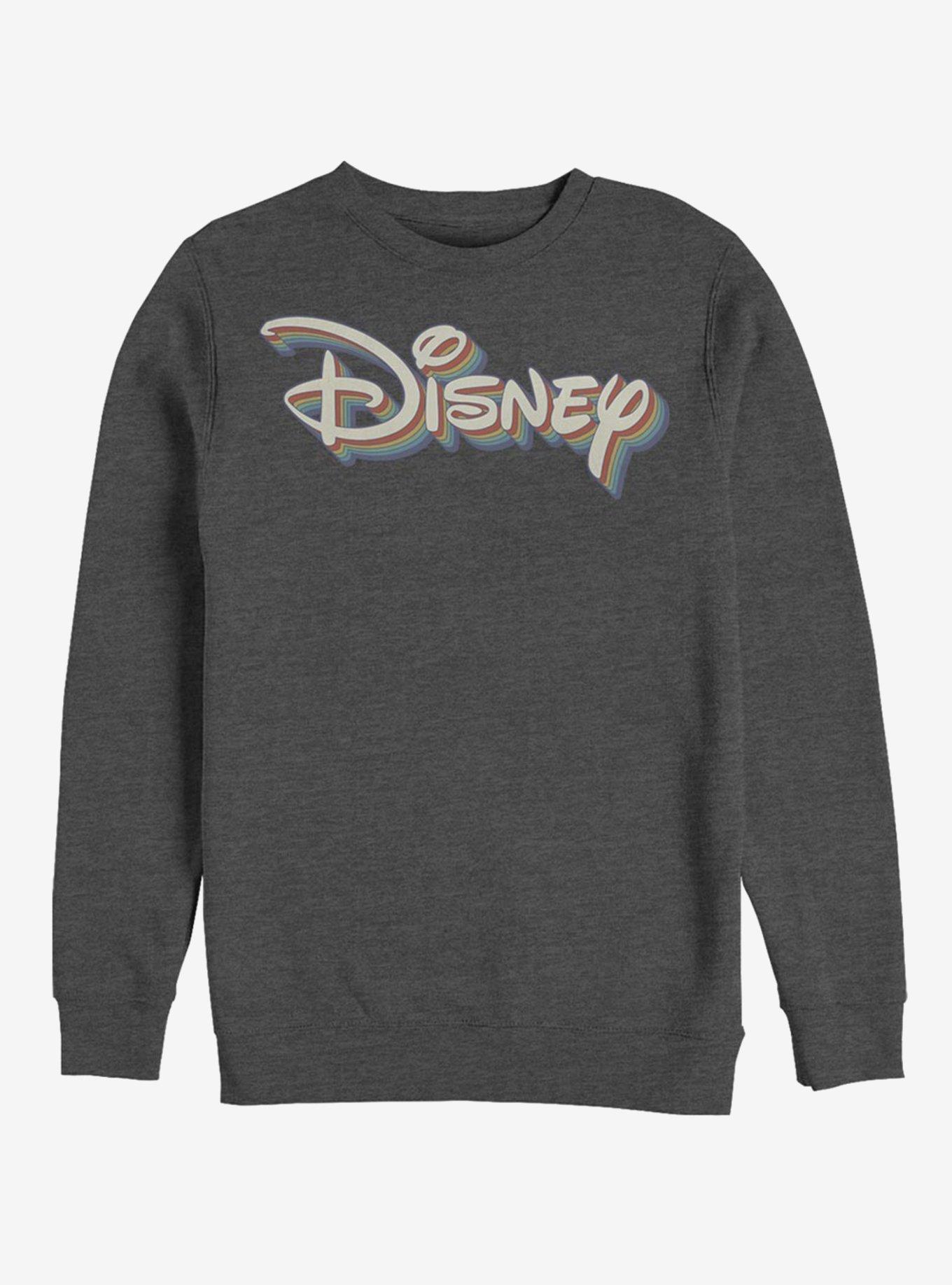 Disney Channel Disney Retro Rainbow Crew Sweatshirt, CHAR HTR, hi-res