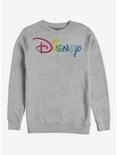Disney Classic Multicolor Logo Disney Crew Sweatshirt, ATH HTR, hi-res