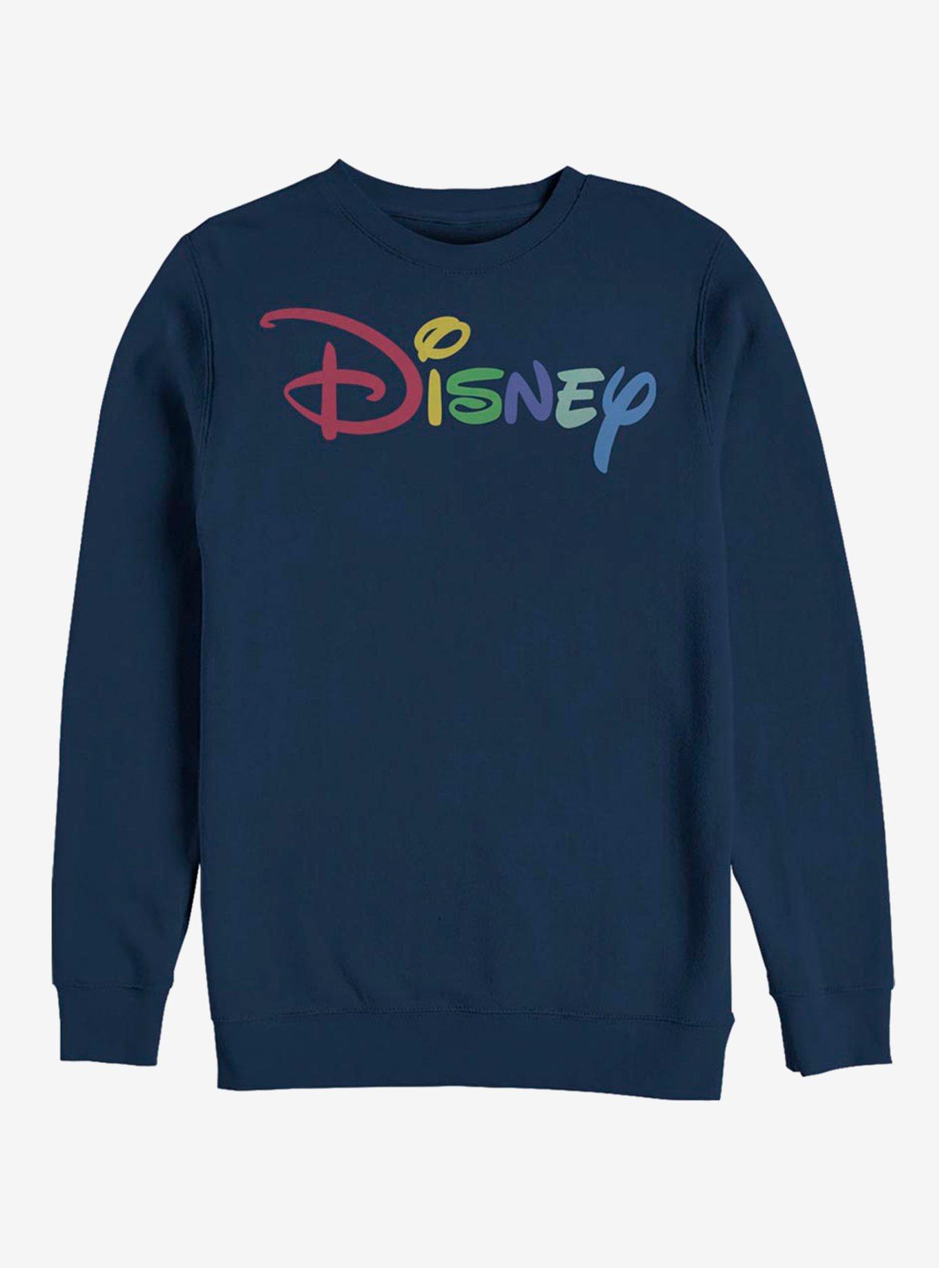 Disney Classic Multicolor Disney Logo Crew Sweatshirt, NAVY, hi-res
