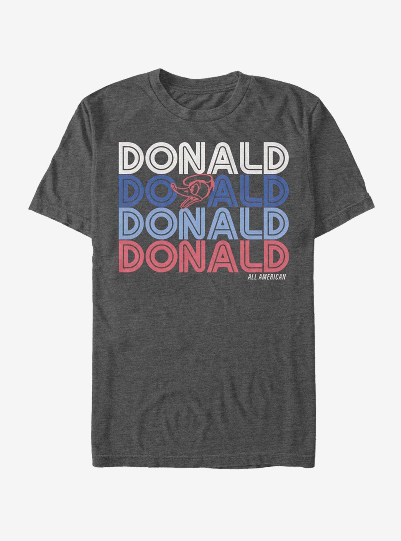 Disney Donald Duck Retro Stack Donald T-Shirt, CHAR HTR, hi-res