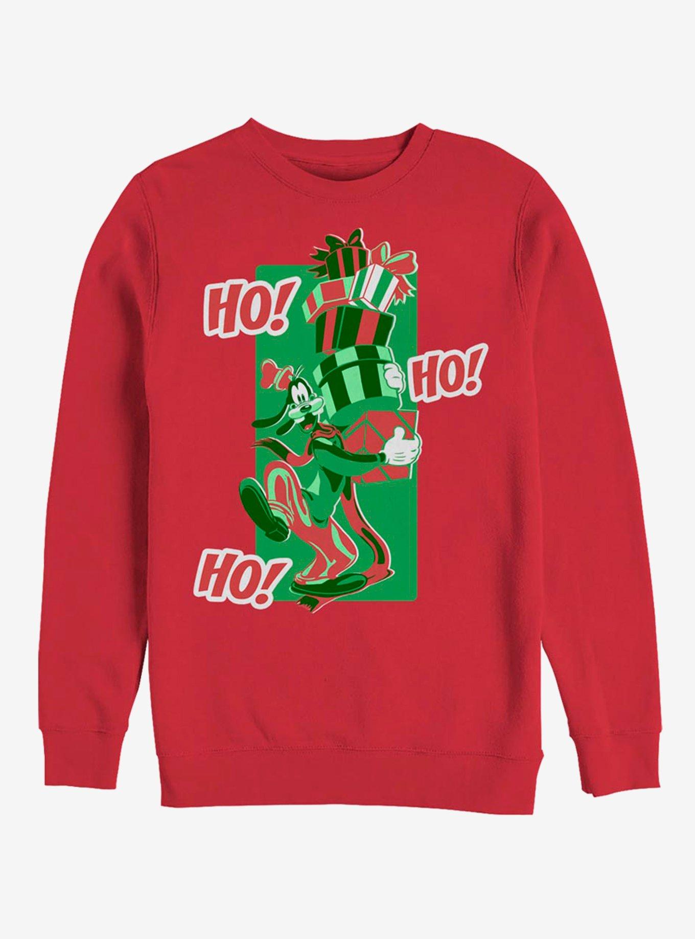 Disney Goofy Holiday Ho Ho A-Hyuk Crew Sweatshirt, RED, hi-res