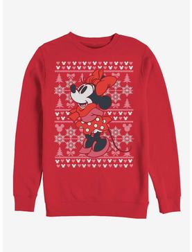 Disney Minnie Mouse Holiday Winter Sweater Crew Sweatshirt, , hi-res