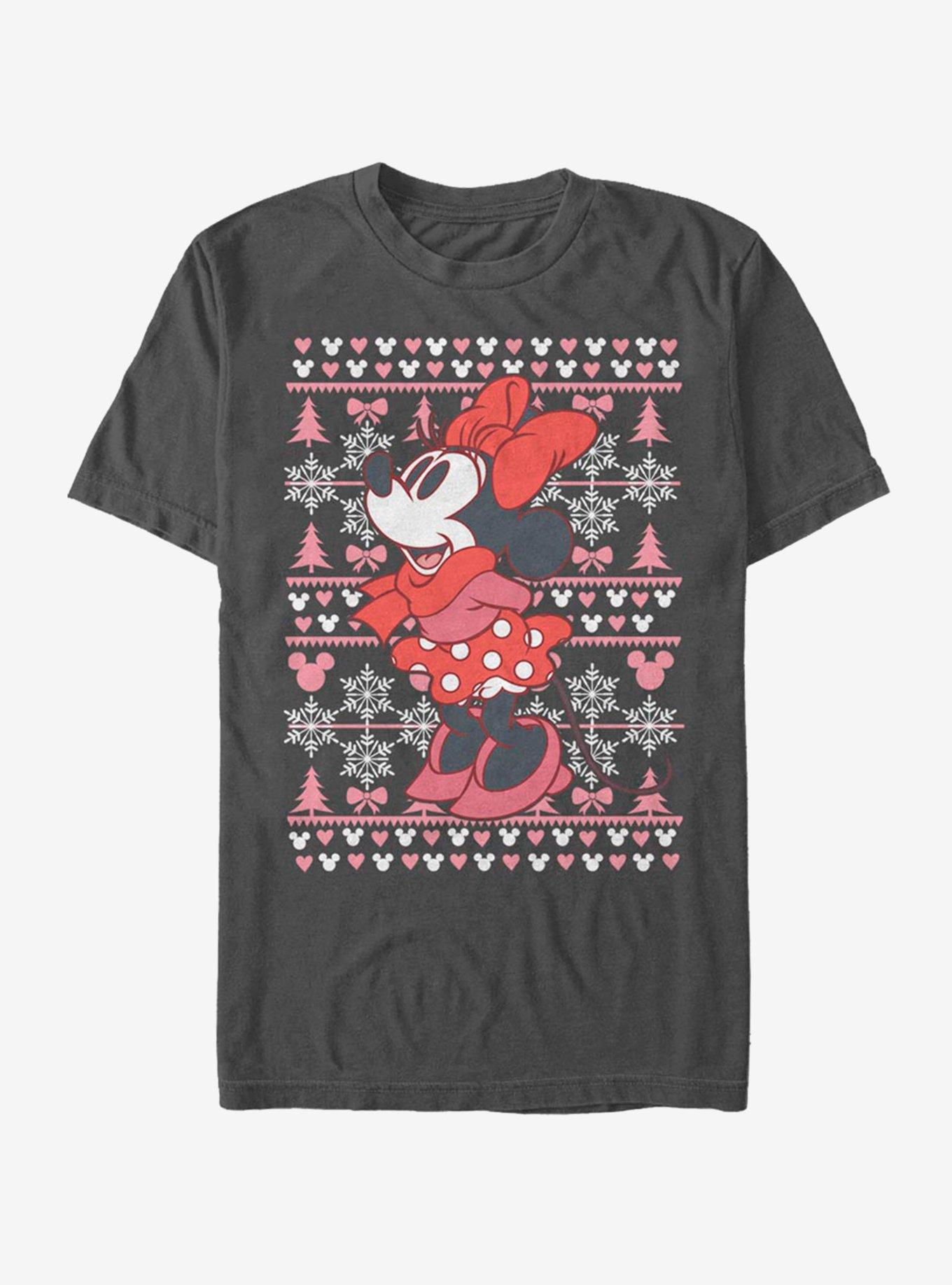 Disney Minnie Mouse Holiday Sweater T-Shirt, CHARCOAL, hi-res