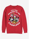 Disney Mickey Mouse Fabulous Holiday Sweatshirt, RED, hi-res