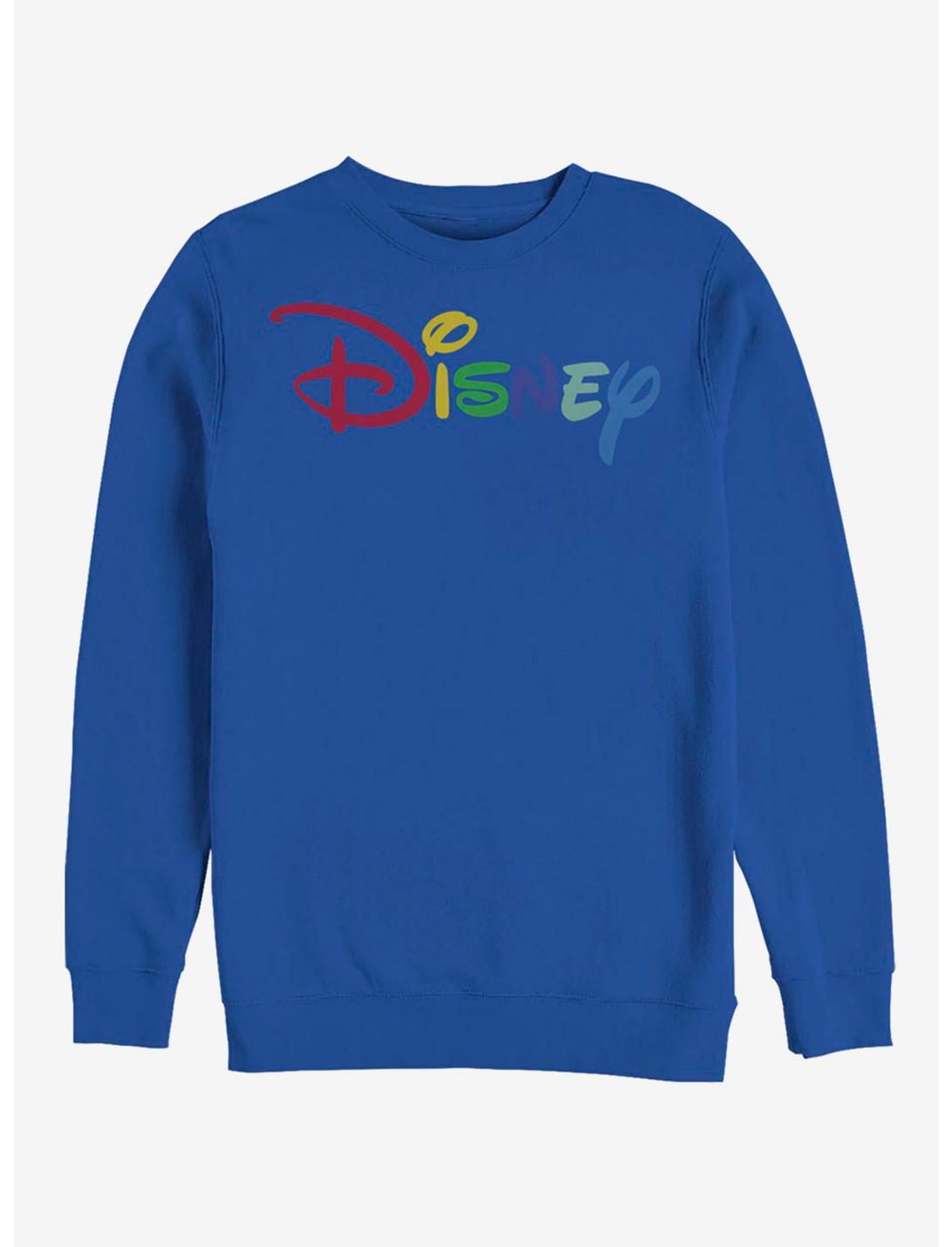 Disney Classic Multicolor Disney Logo Crew Sweatshirt, ROYAL, hi-res