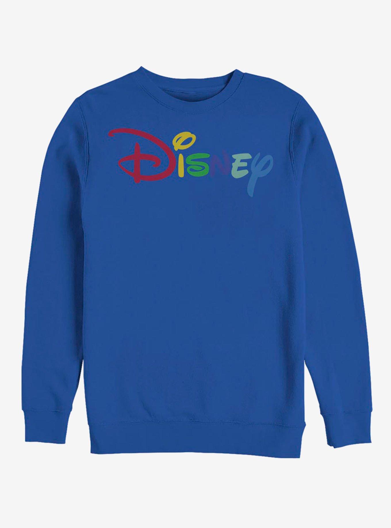 Disney Classic Multicolor Disney Logo Crew Sweatshirt, ROYAL, hi-res