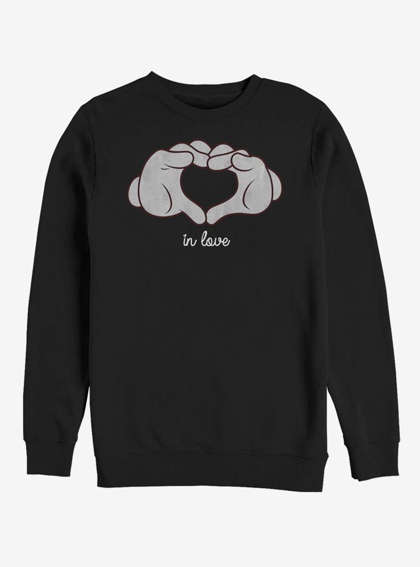 Disney Mickey Mouse Glove Heart Crew Sweatshirt, , hi-res