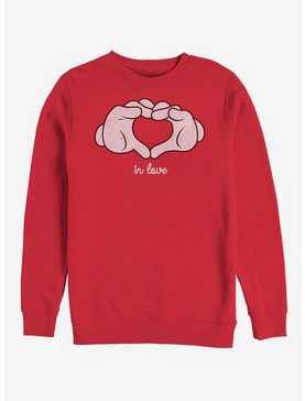 Disney Mickey Mouse Glove Heart Crew Sweatshirt, , hi-res