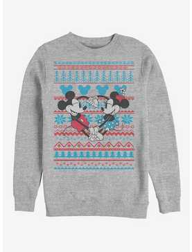 Disney Mickey Mouse Holiday Mickey & Minnie Sweater Crew Sweatshirt, , hi-res