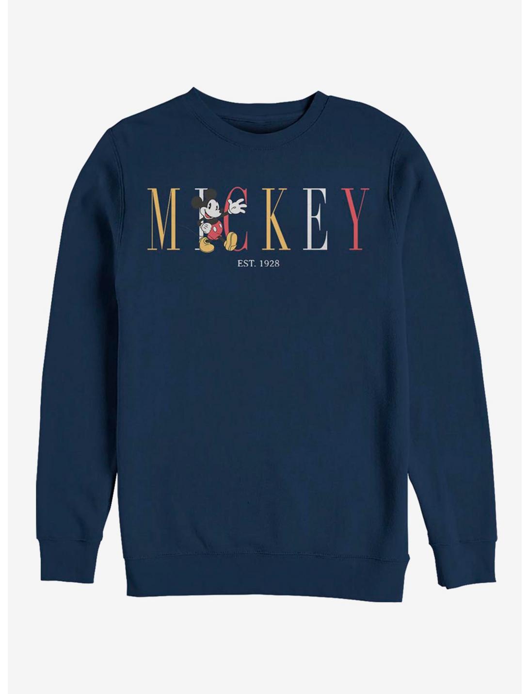 Plus Size Disney Mickey Mouse Mouse Fashion Crew Sweatshirt, NAVY, hi-res