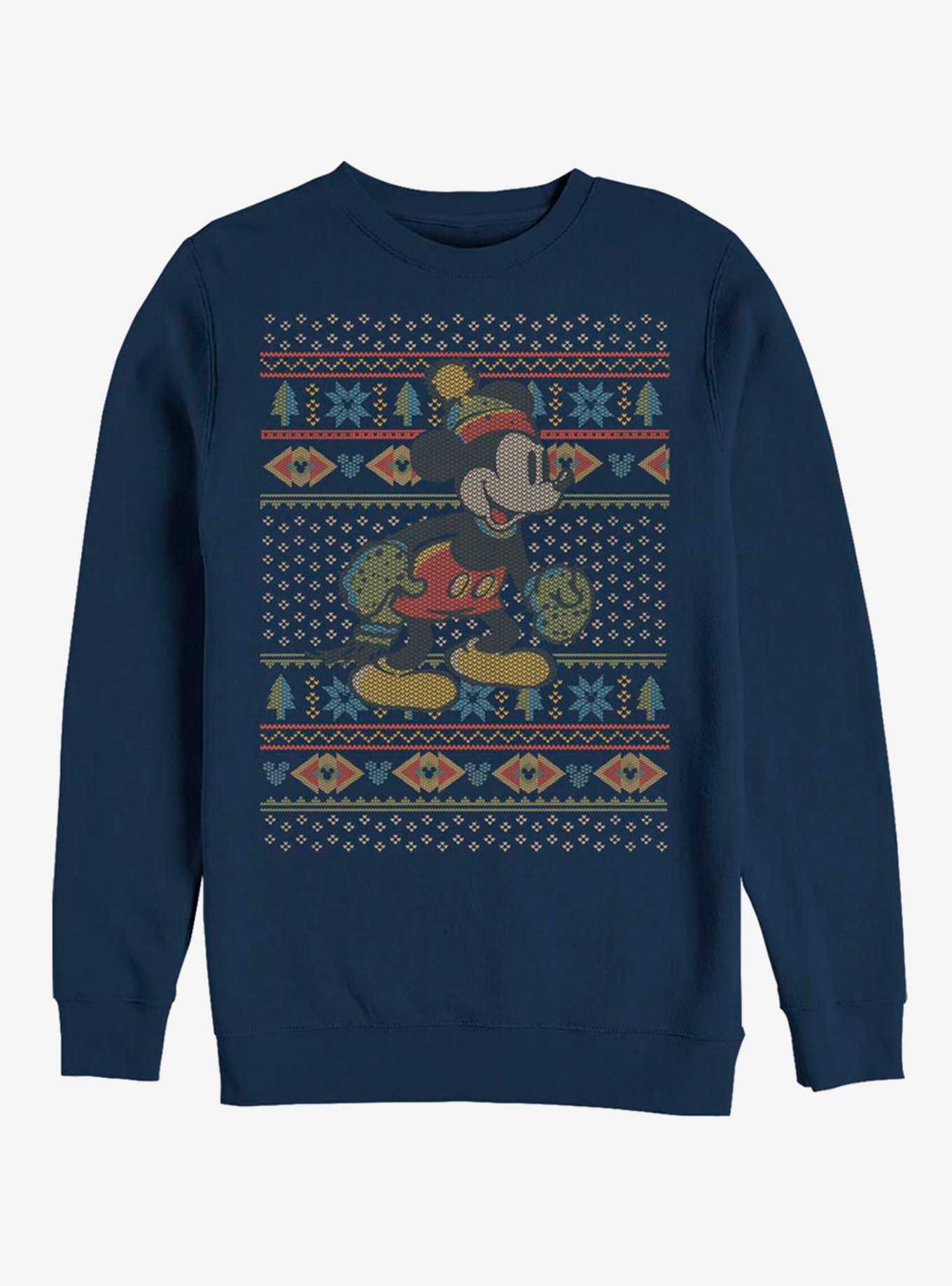 Disney Mickey Mouse Holiday Vintage Mickey Sweater Crew Sweatshirt, , hi-res
