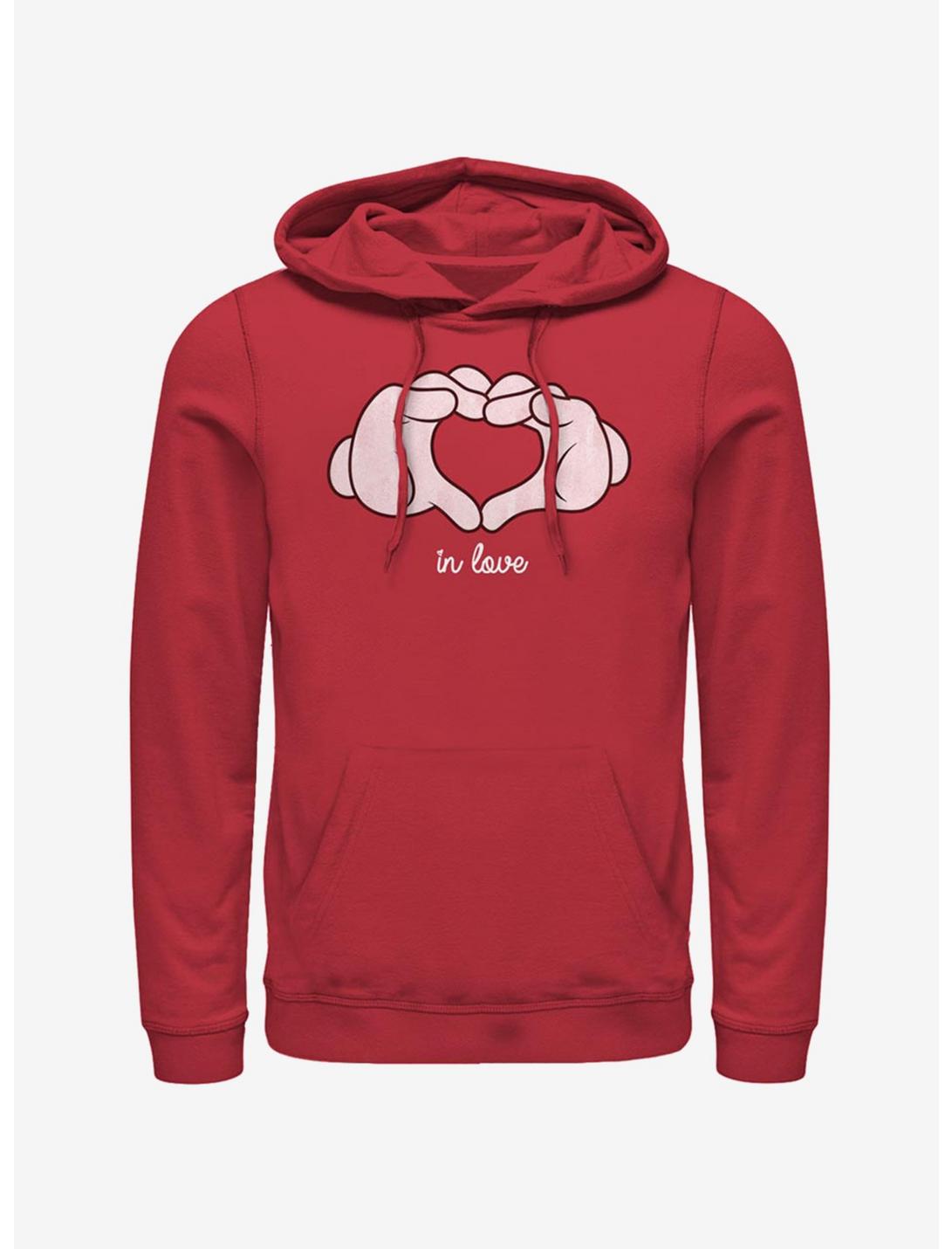Disney Mickey Mouse Glove Heart Hoodie, RED, hi-res