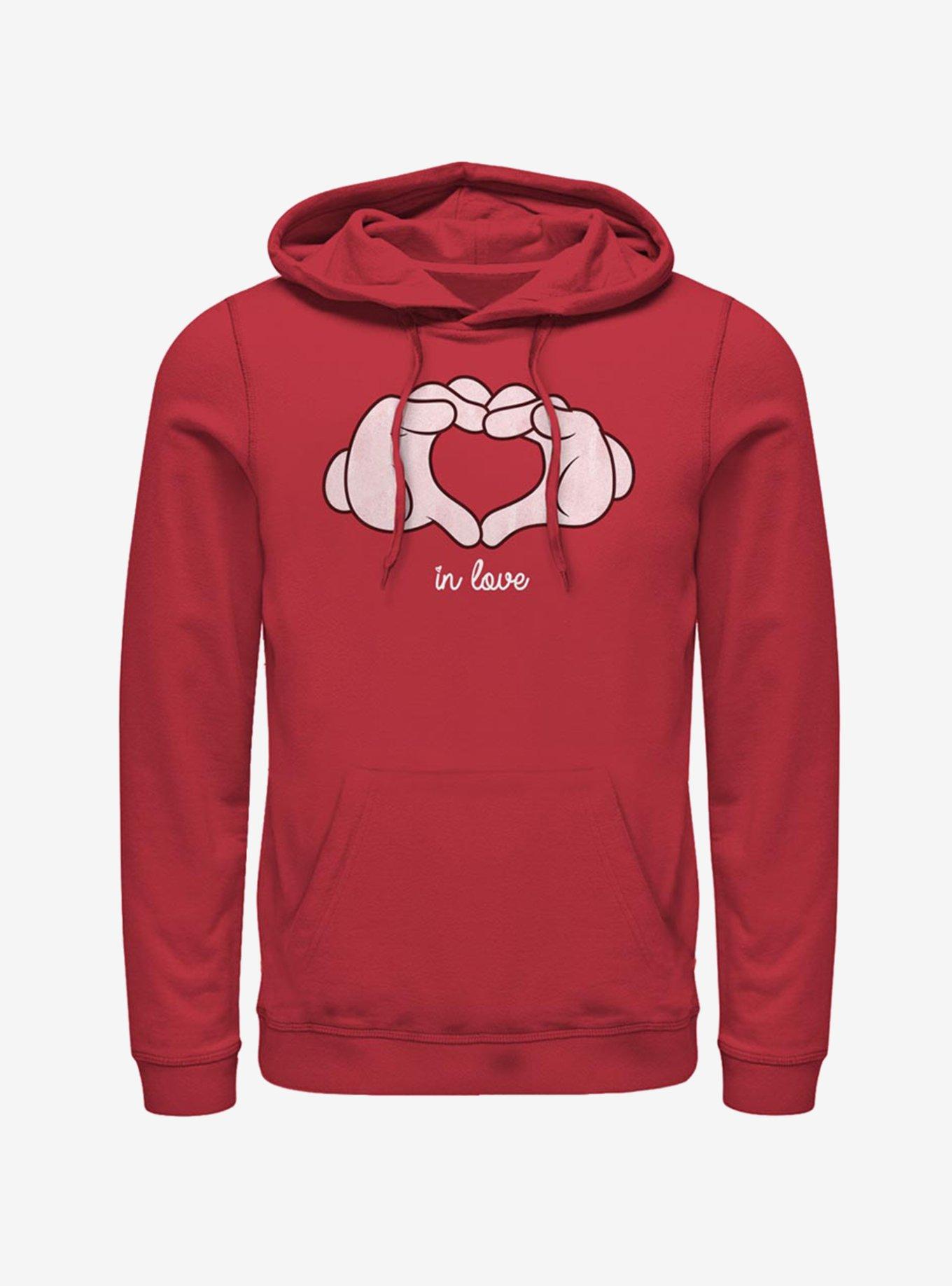 Disney Mickey Mouse Glove Heart Hoodie, RED, hi-res
