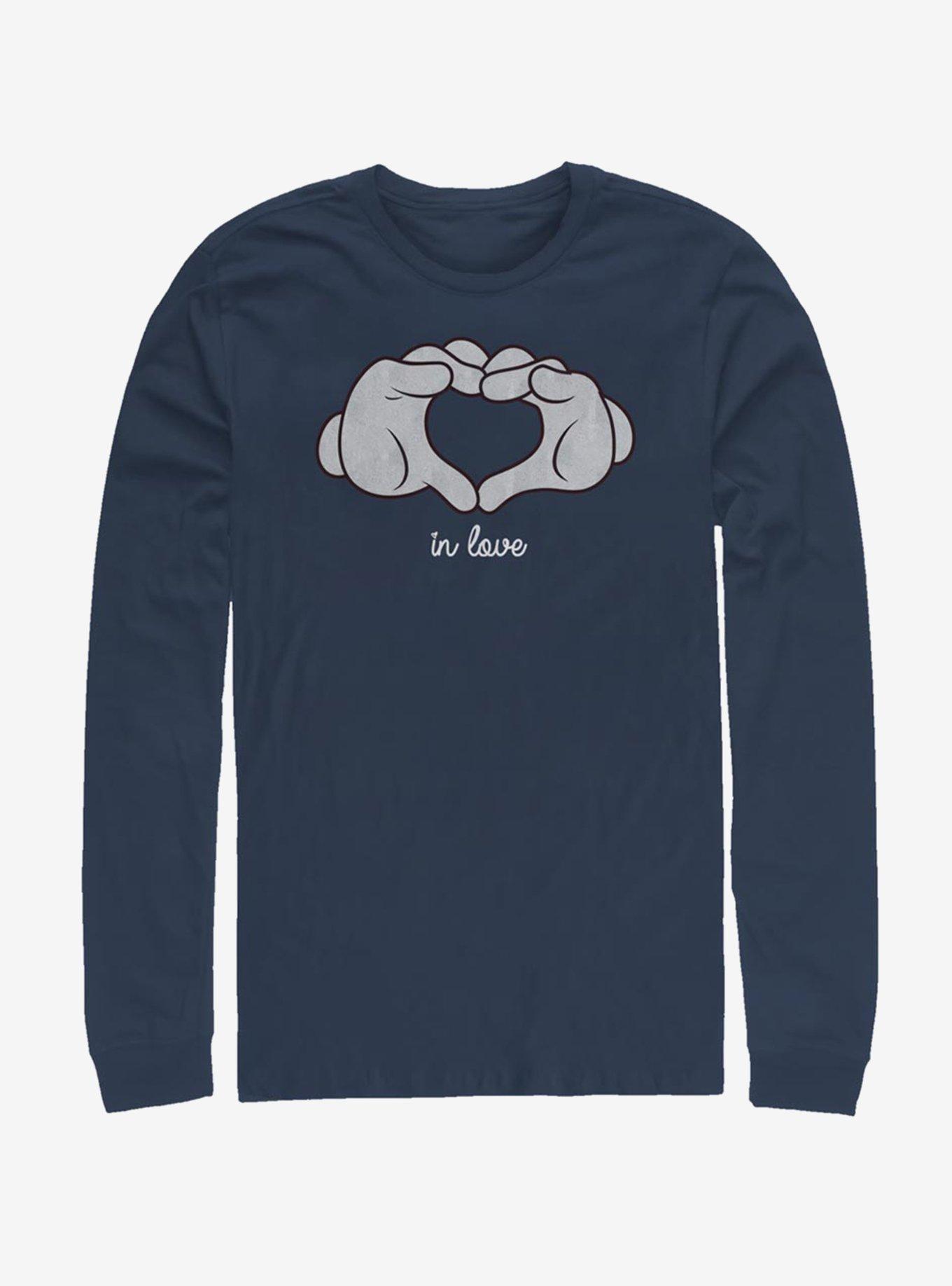 Disney Mickey Mouse Glove Heart Long-Sleeve T-Shirt, NAVY, hi-res