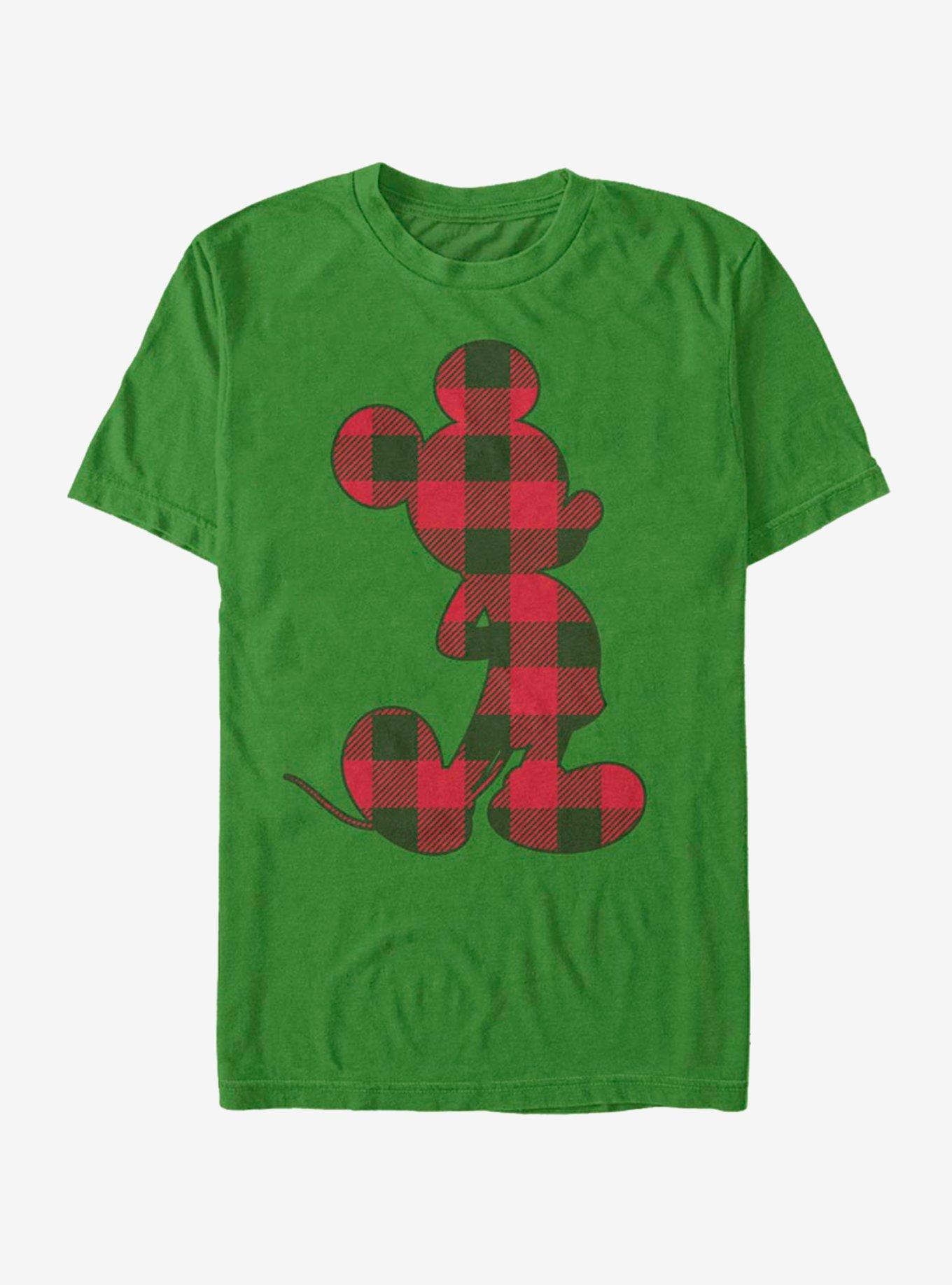 Disney Mickey Mouse Holiday Buffalo Check Mickey T-Shirt, KELLY, hi-res