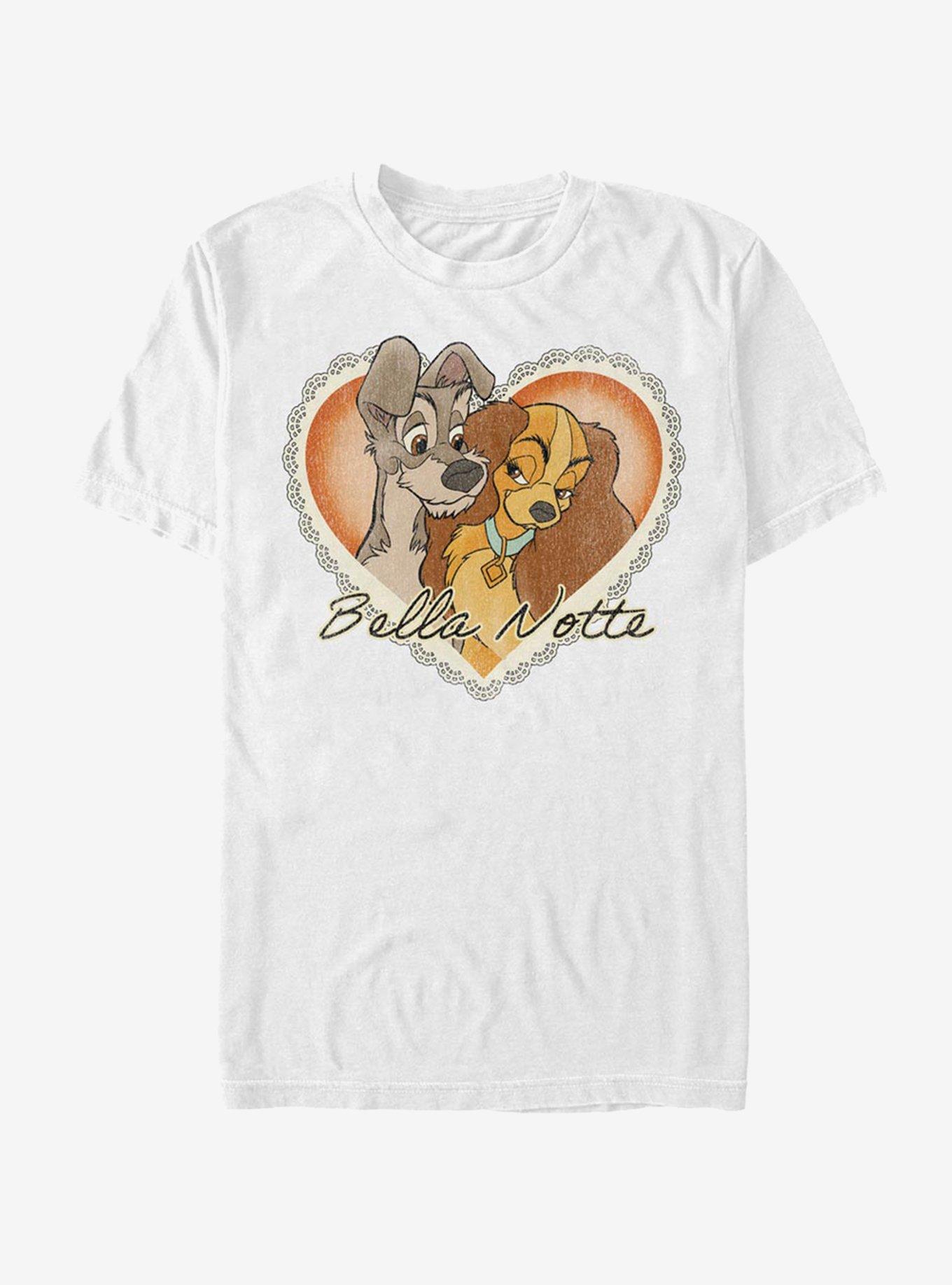 Disney Lady And The Tramp Vintage Bella Notte T-Shirt, WHITE, hi-res