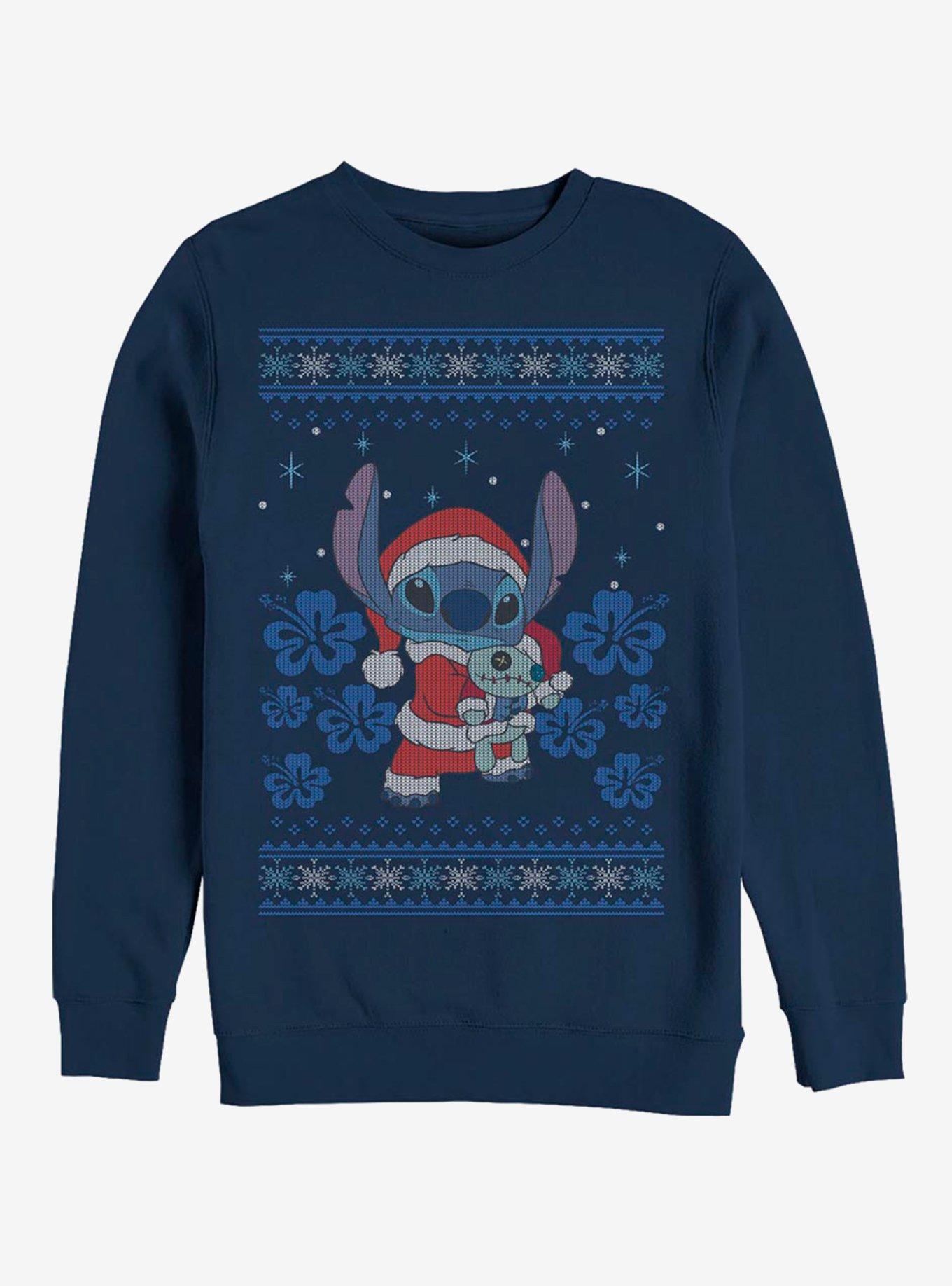 Disney Lilo & Stitch Holiday Stitch Crew Sweatshirt, NAVY, hi-res