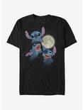 Disney Lilo & Stitch Three Stitch Moon T-Shirt, BLACK, hi-res