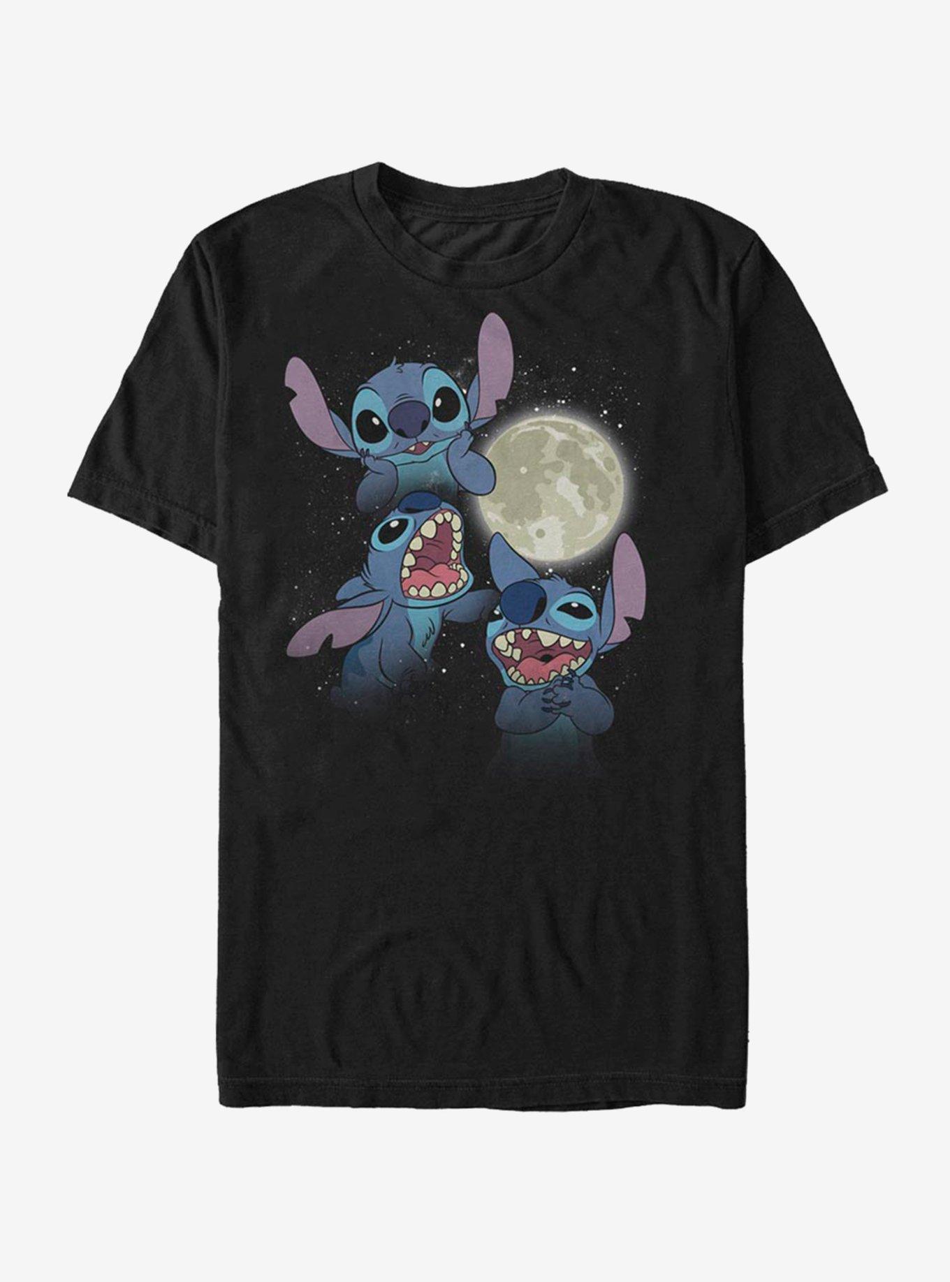 Disney Lilo & Stitch Three Stitch Moon T-Shirt, BLACK, hi-res