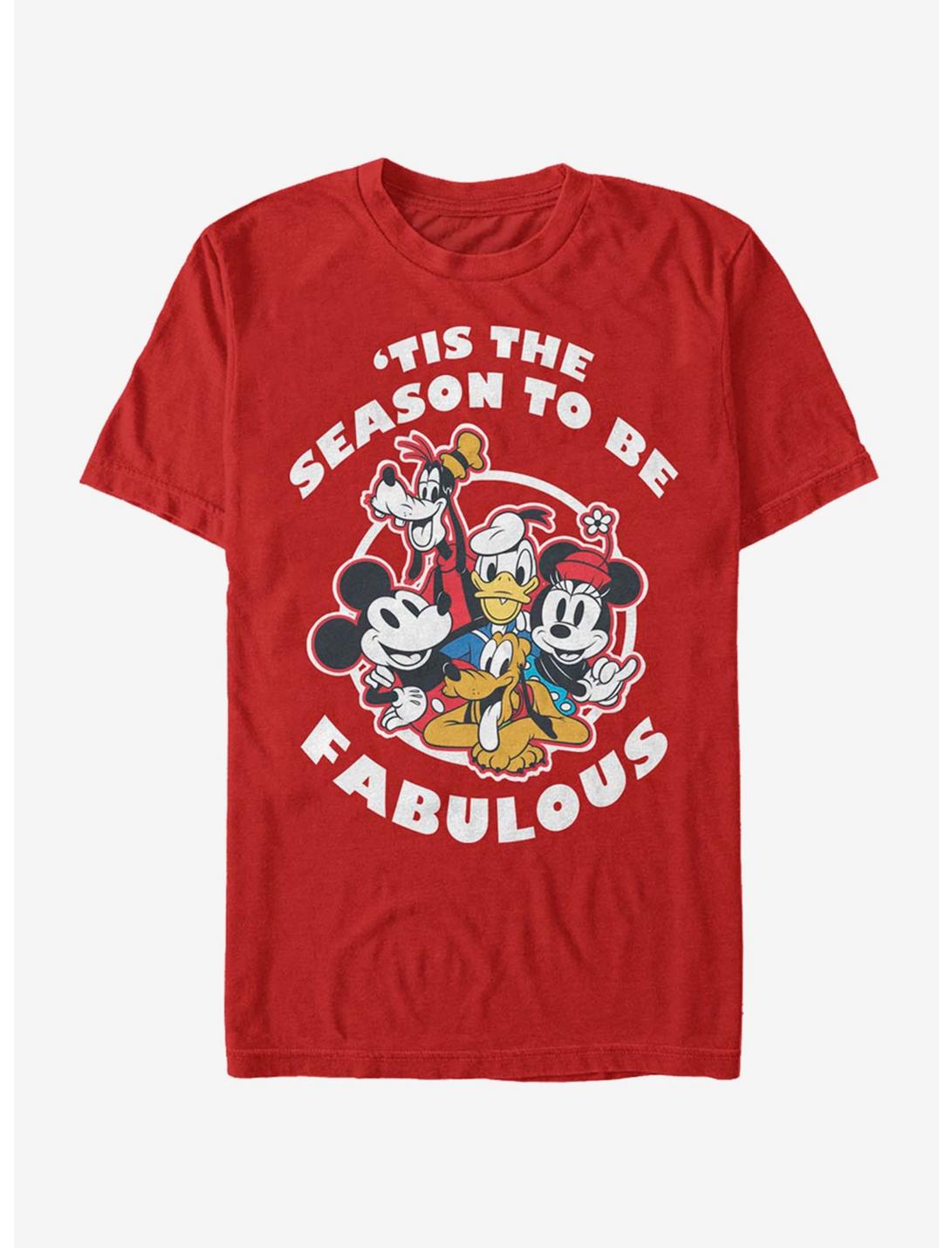 Disney Mickey Mouse Fabulous Holiday T-Shirt, RED, hi-res