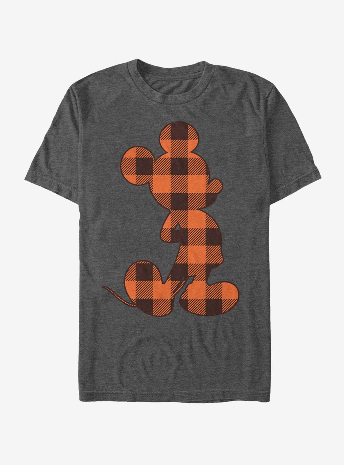 Disney Mickey Mouse Autumn Buffalo Check Mickey T-Shirt, CHAR HTR, hi-res