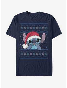 Disney Lilo & Stitch Holiday Stitch Wearing Santa Hat T-Shirt, , hi-res