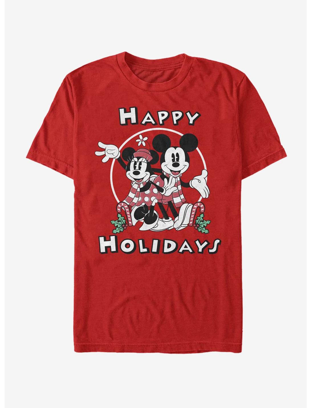 Disney Mickey Mouse Holiday Mickey & Minnie T-Shirt, RED, hi-res