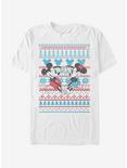 Disney Mickey Mouse Holiday Mickey & Minnie Sweater T-Shirt, WHITE, hi-res