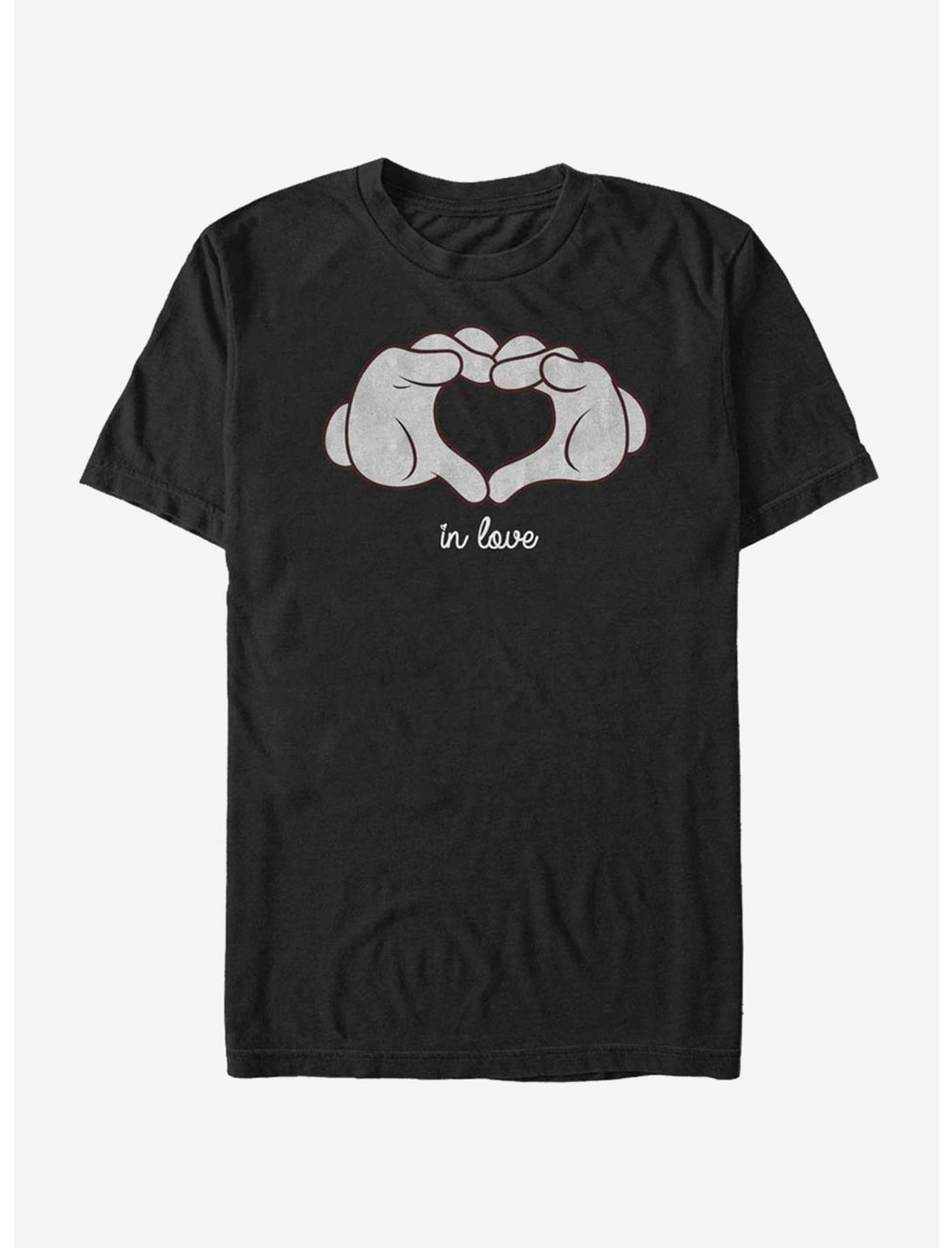 Disney Mickey Mouse Glove Heart T-Shirt, BLACK, hi-res