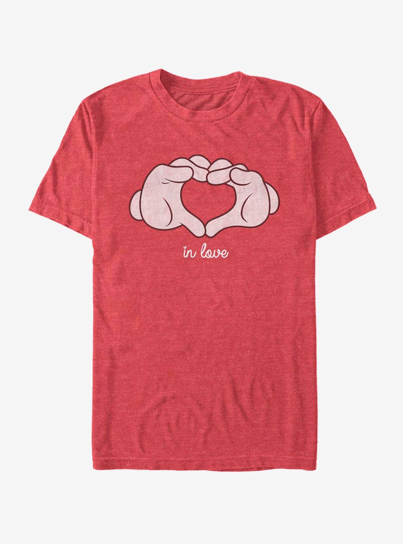 Disney Mickey Mouse Glove Heart T-Shirt, RED HTR, hi-res