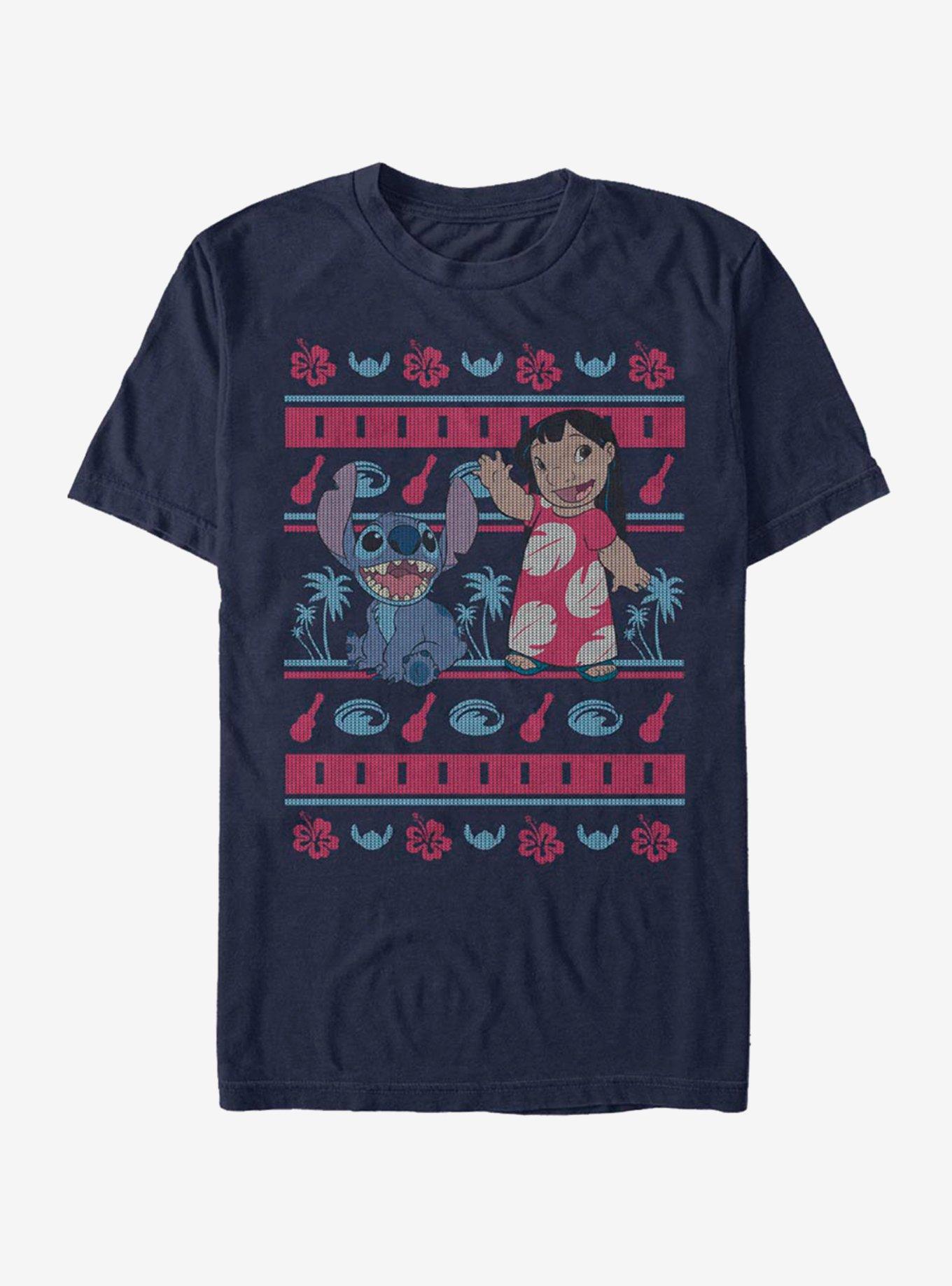 Disney Lilo & Stitch Holiday Lilo Hawaiian Pattern T-Shirt, NAVY, hi-res