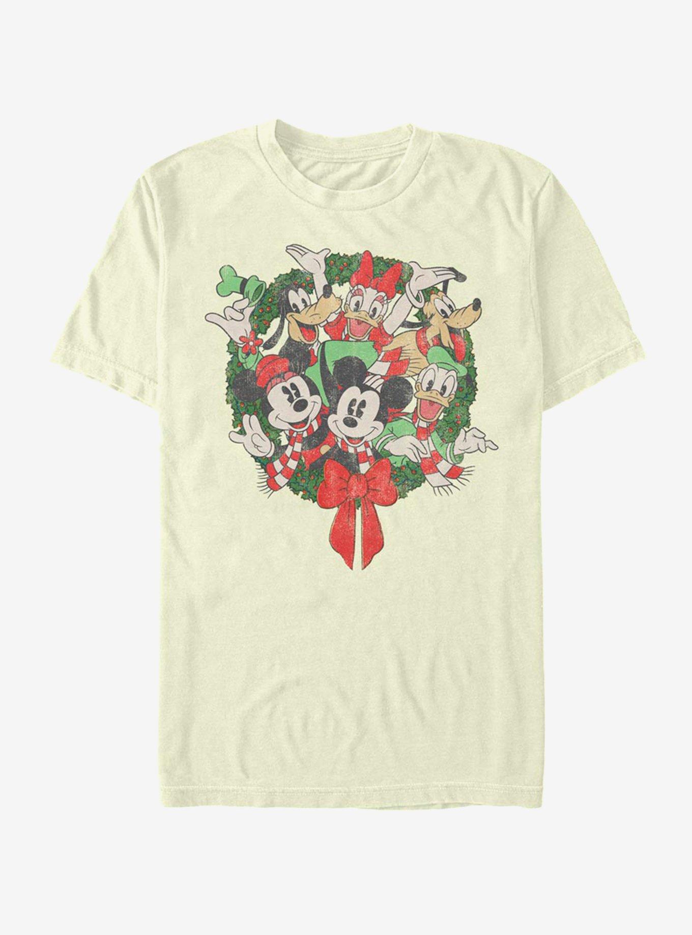 Disney Mickey Mouse & Friends Holiday Wreath T-Shirt, , hi-res