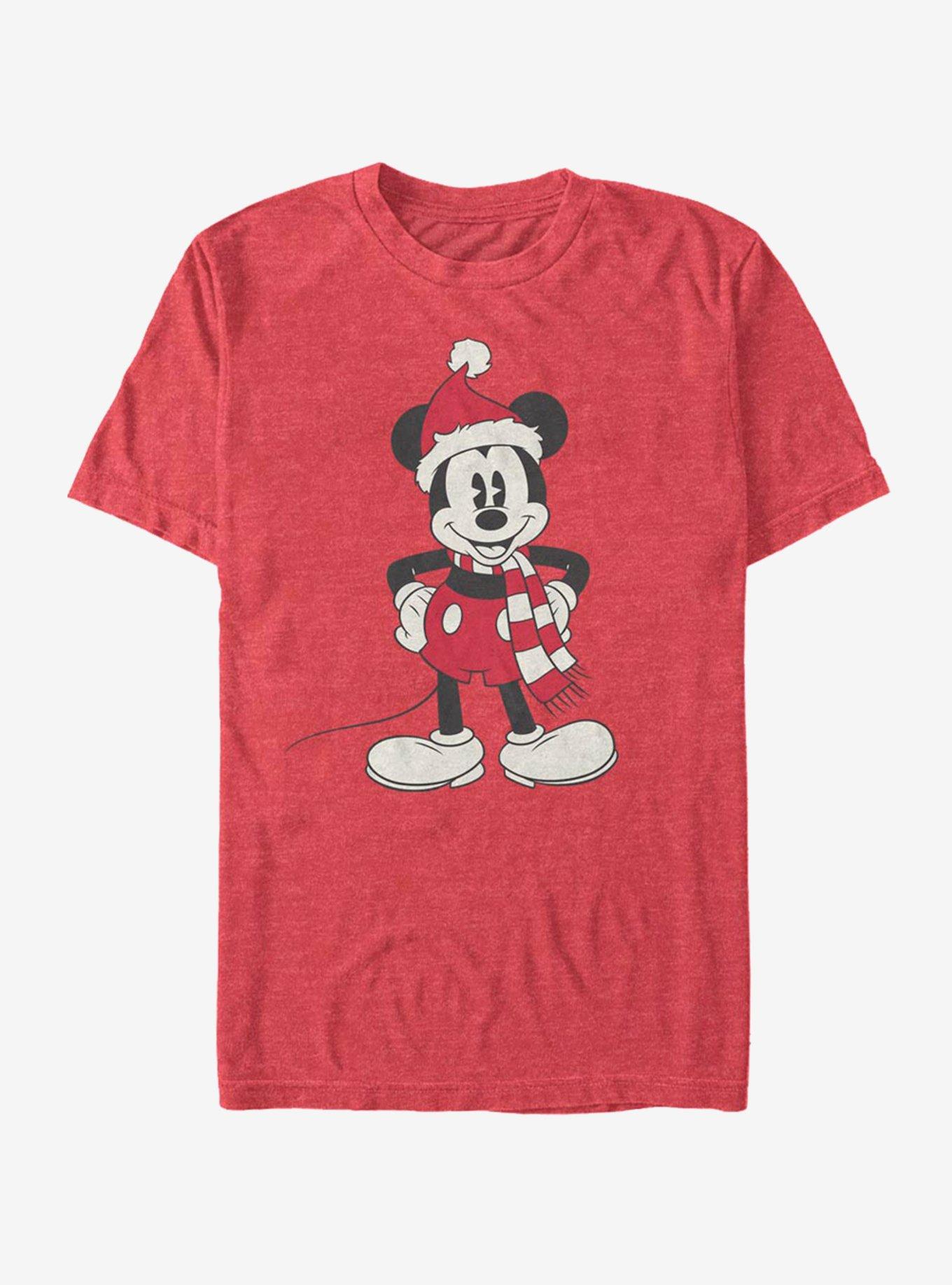 Disney Mickey Mouse Holiday Mickey Hat T-Shirt, RED HTR, hi-res