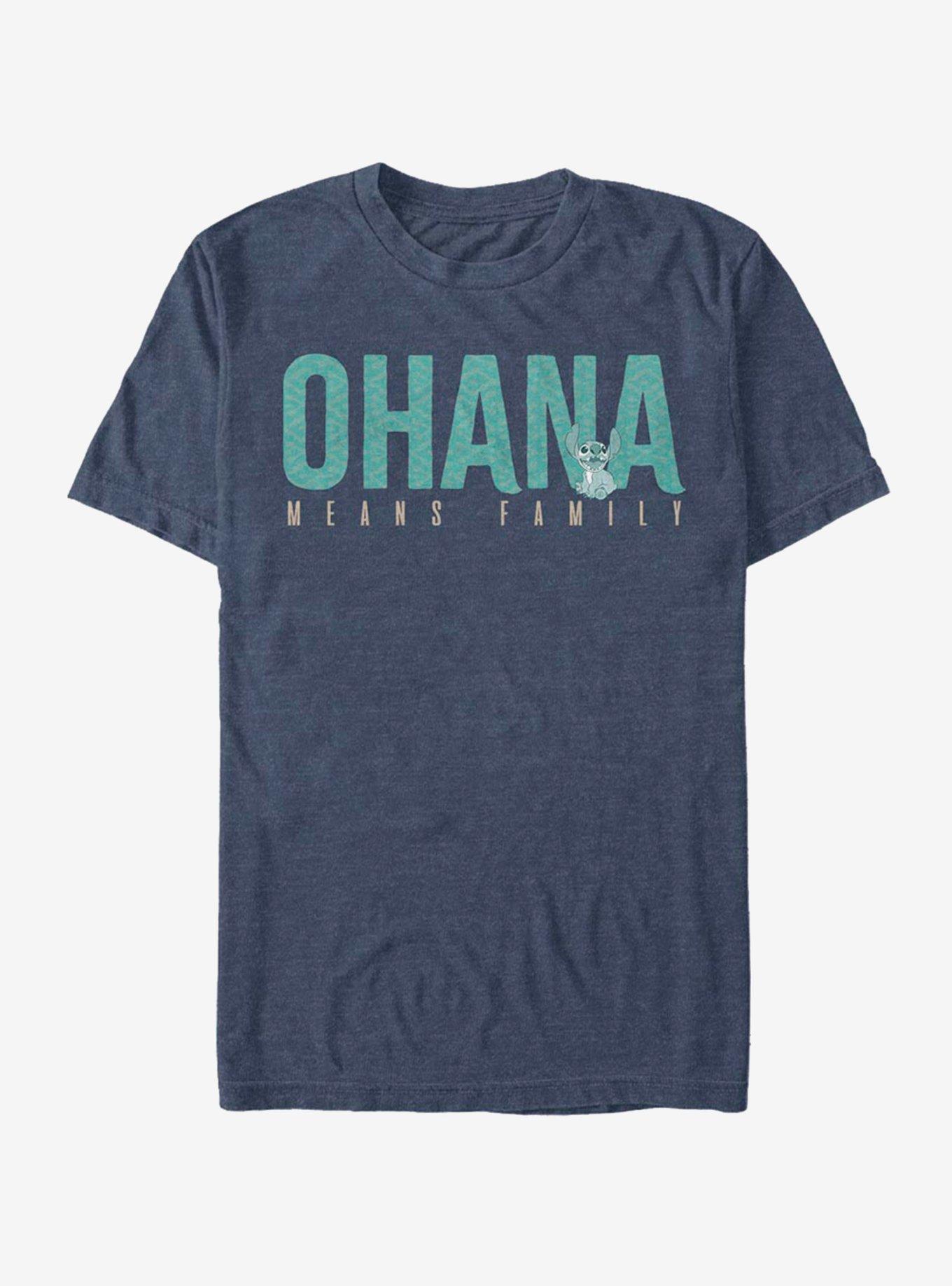 Disney Lilo & Stitch Ohana Bold T-Shirt, NAVY HTR, hi-res