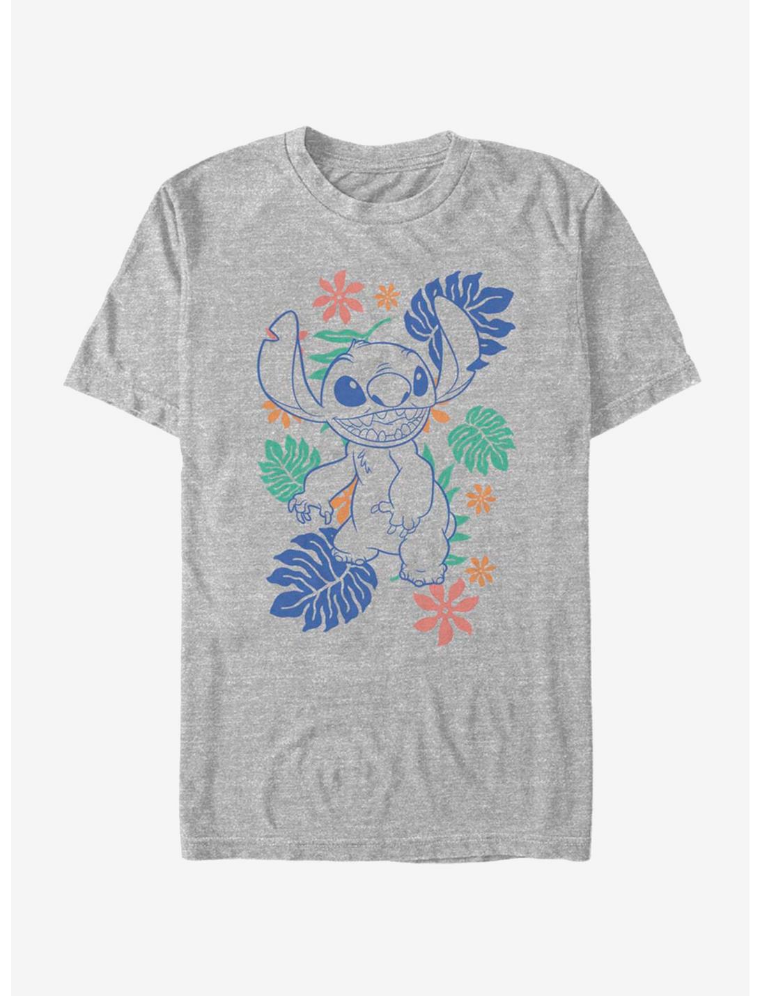 Disney Lilo & Stitch Retro Tropical Tonal Stitch T-Shirt, ATH HTR, hi-res