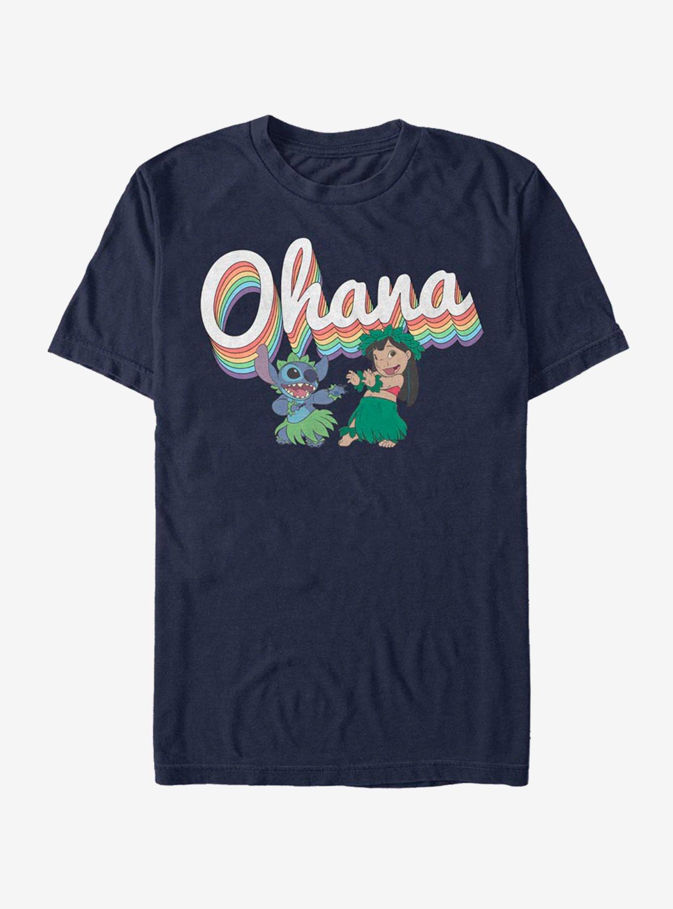 Disney Lilo & Stitch Rainbow Ohana T-Shirt - BLUE | Hot Topic