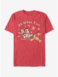 Disney Mickey Mouse Holiday Sled Dog Group T-Shirt, RED HTR, hi-res