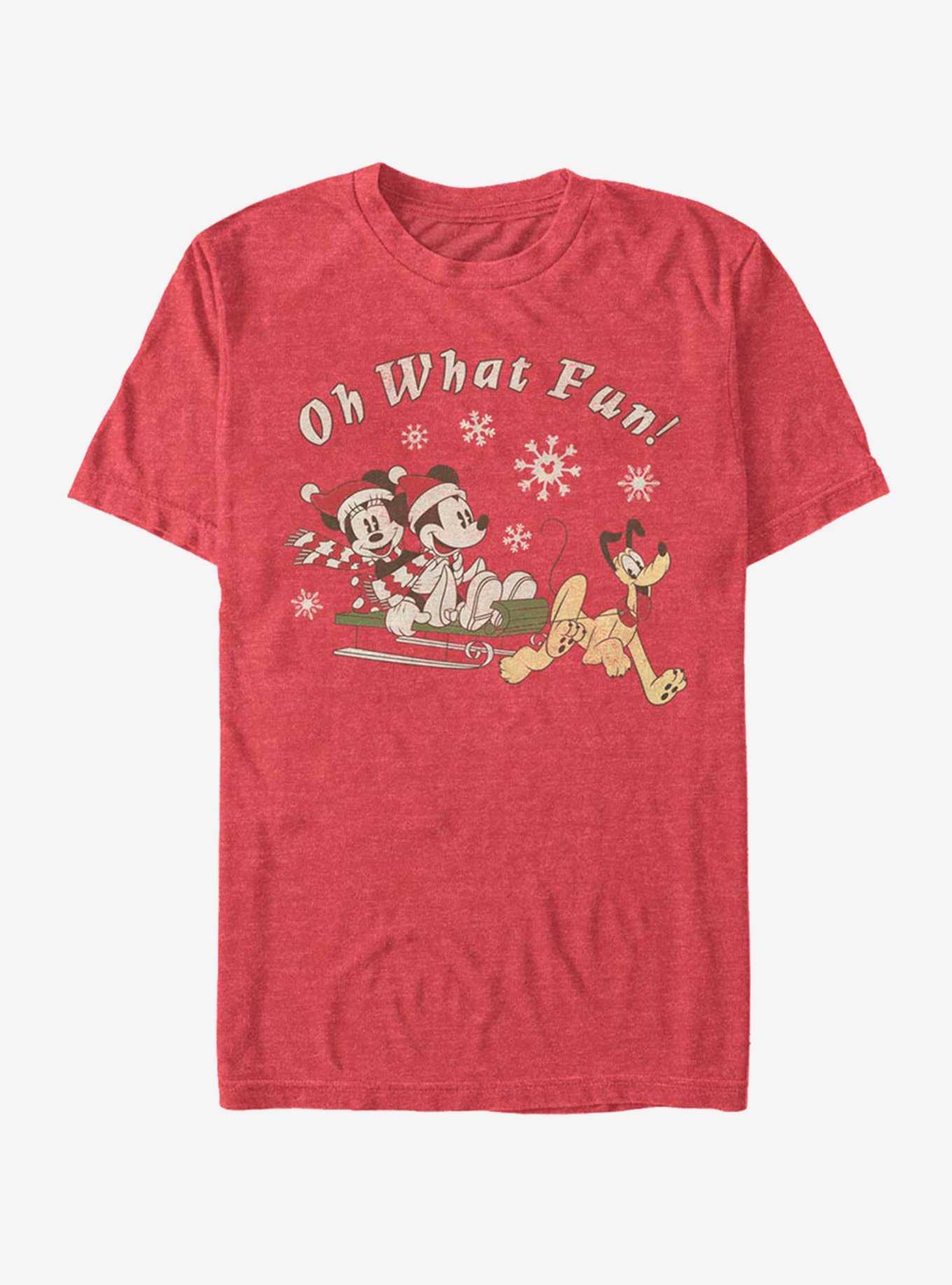 Disney Mickey Mouse And Minnie Mouse Holiday Oh What Fun T-Shirt, , hi-res