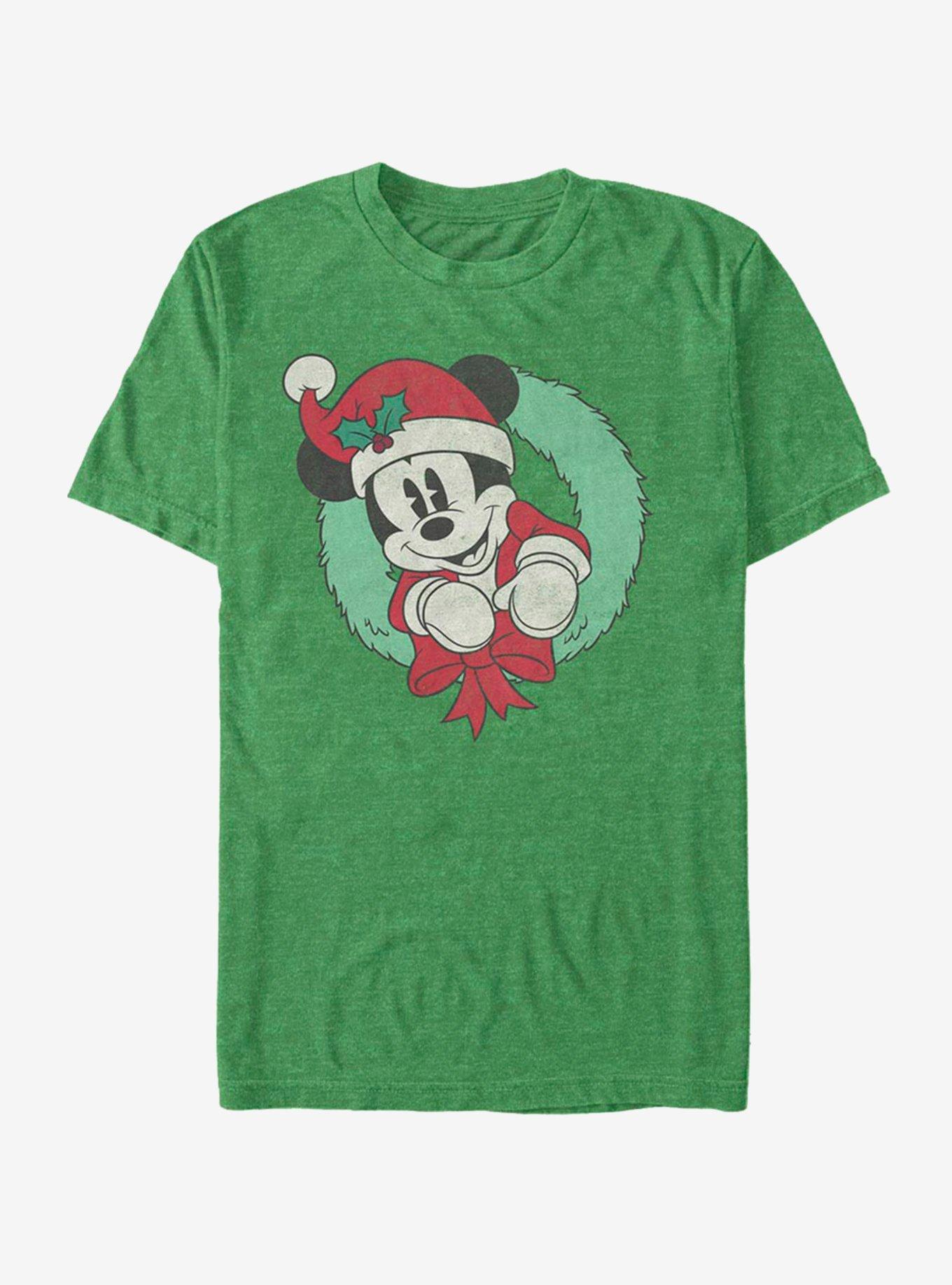 Disney Mickey Mouse Holiday Vintage Mickey Wreath T-Shirt